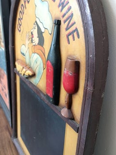 Vintage Oak Hotel Black Board or Menu Board with Relief