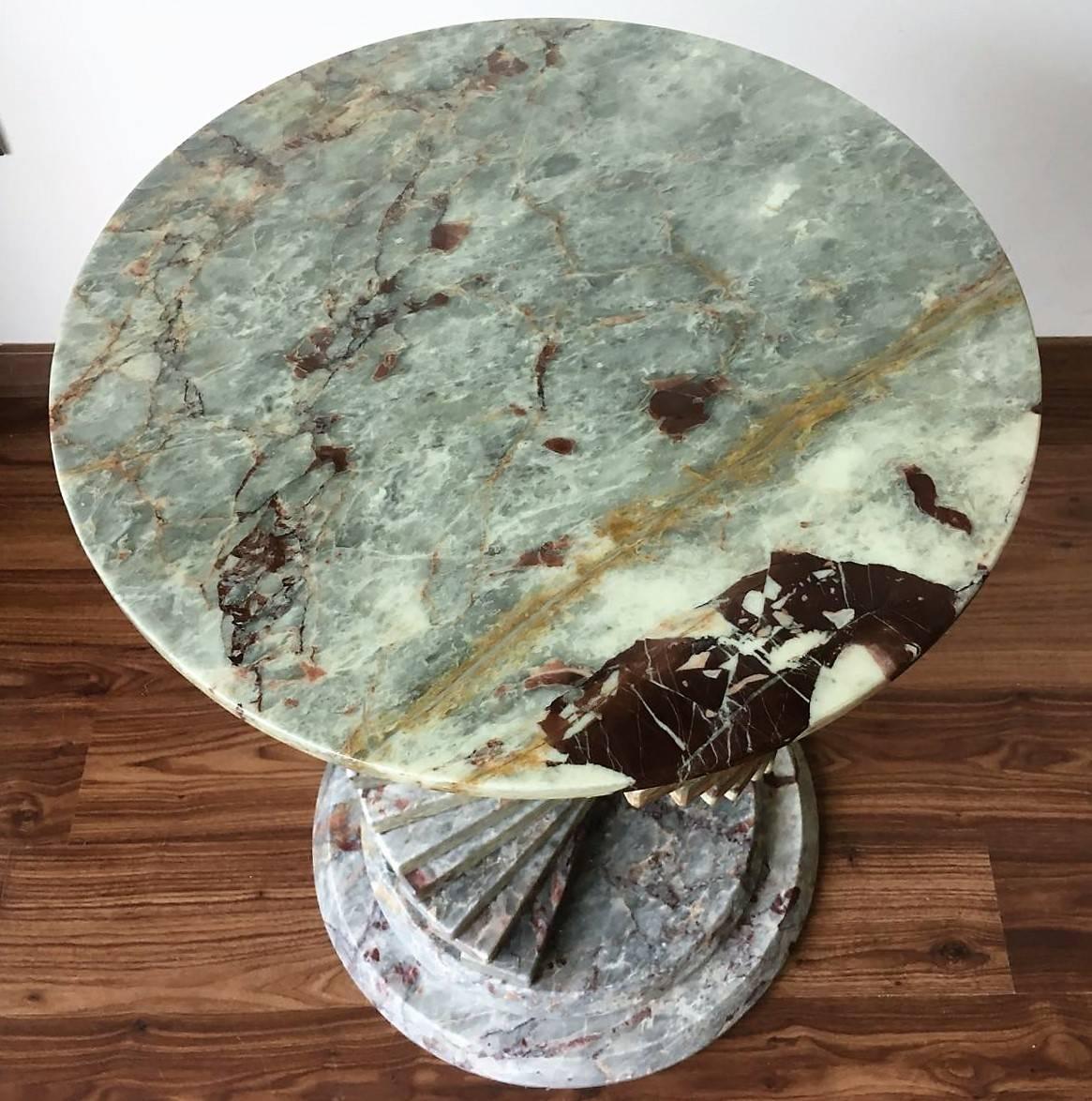 20th Century French Art Deco Pedestal Marble Dining or Coffee Table 4