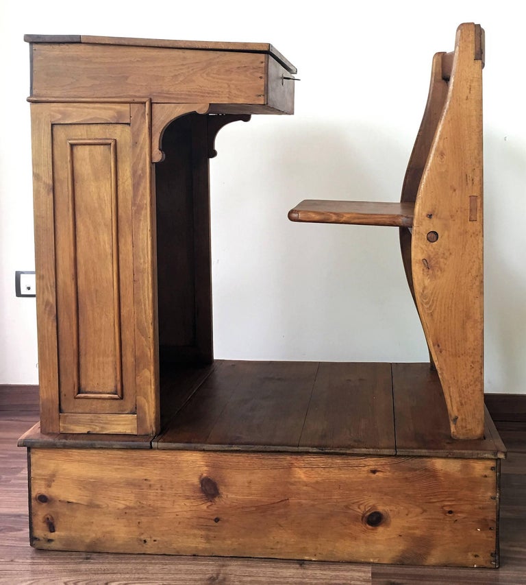 1940s Children's Adjustable Spanish School Desk in Wood at 1stDibs