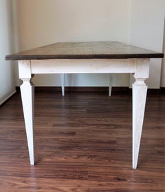 20th French White Painted Dining Farm Table