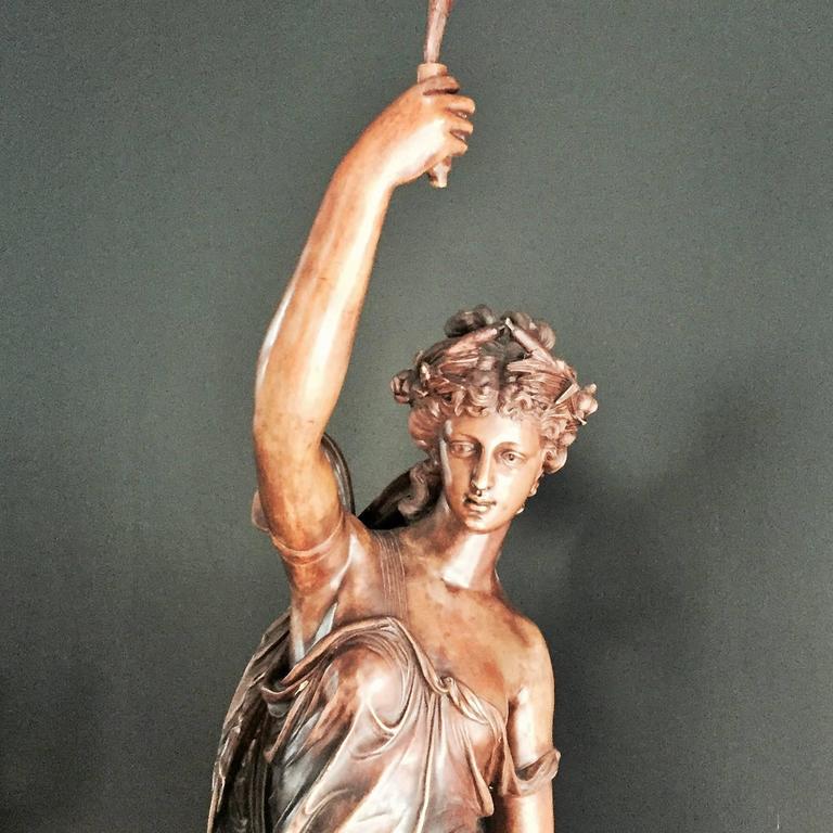 Monumental Spanish Bronze Lady Sculpture by Barbediene Fundition For Sale at 1stdibs
