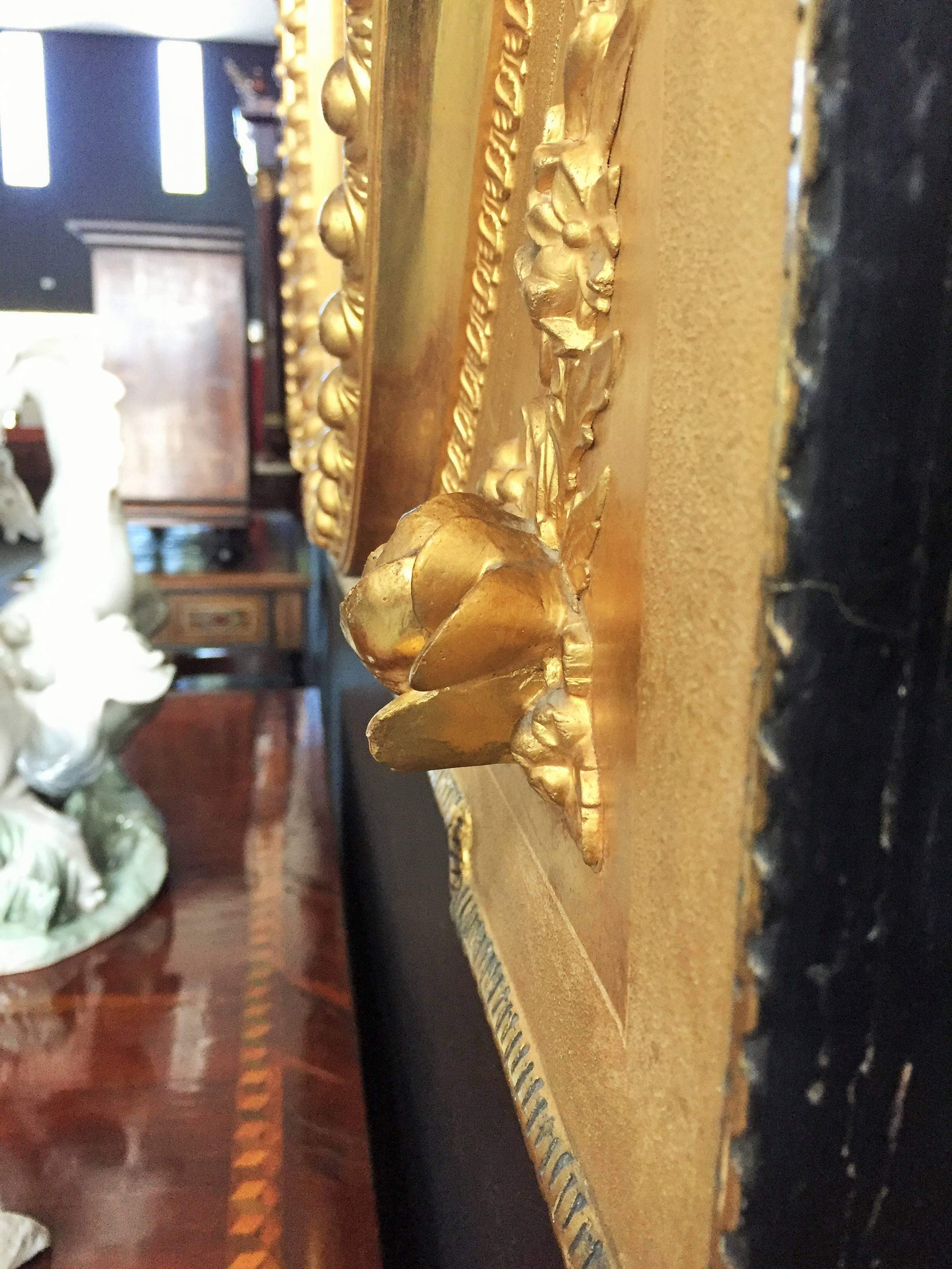 Fine pair of gilded mirrors. Fine pair of Italian 19th century giltwood mirrors with the original mirror plates.