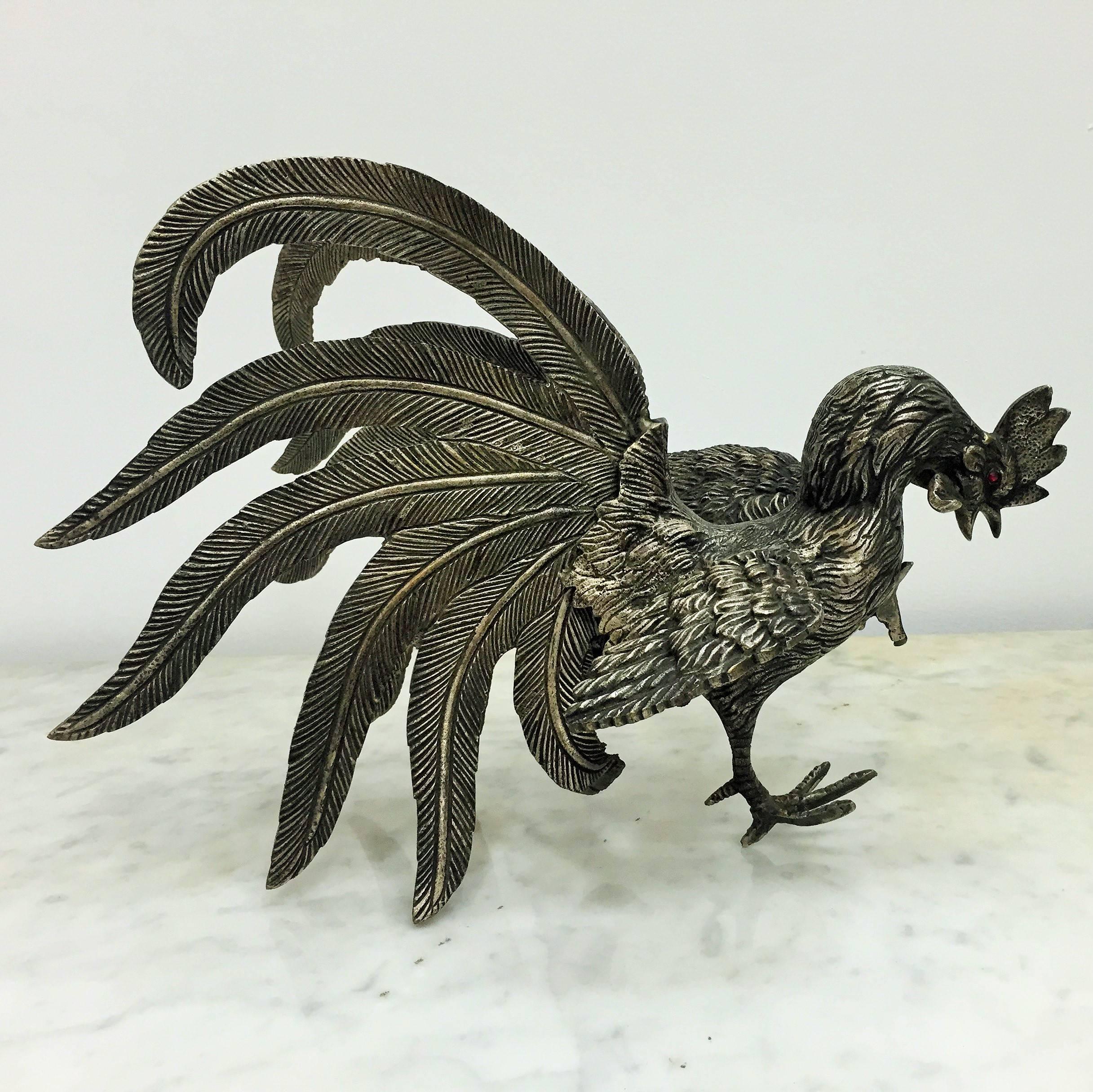 fighting rooster statue