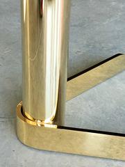 Pair of Brass and Glass Side or Drinks Tables. Nightstands.