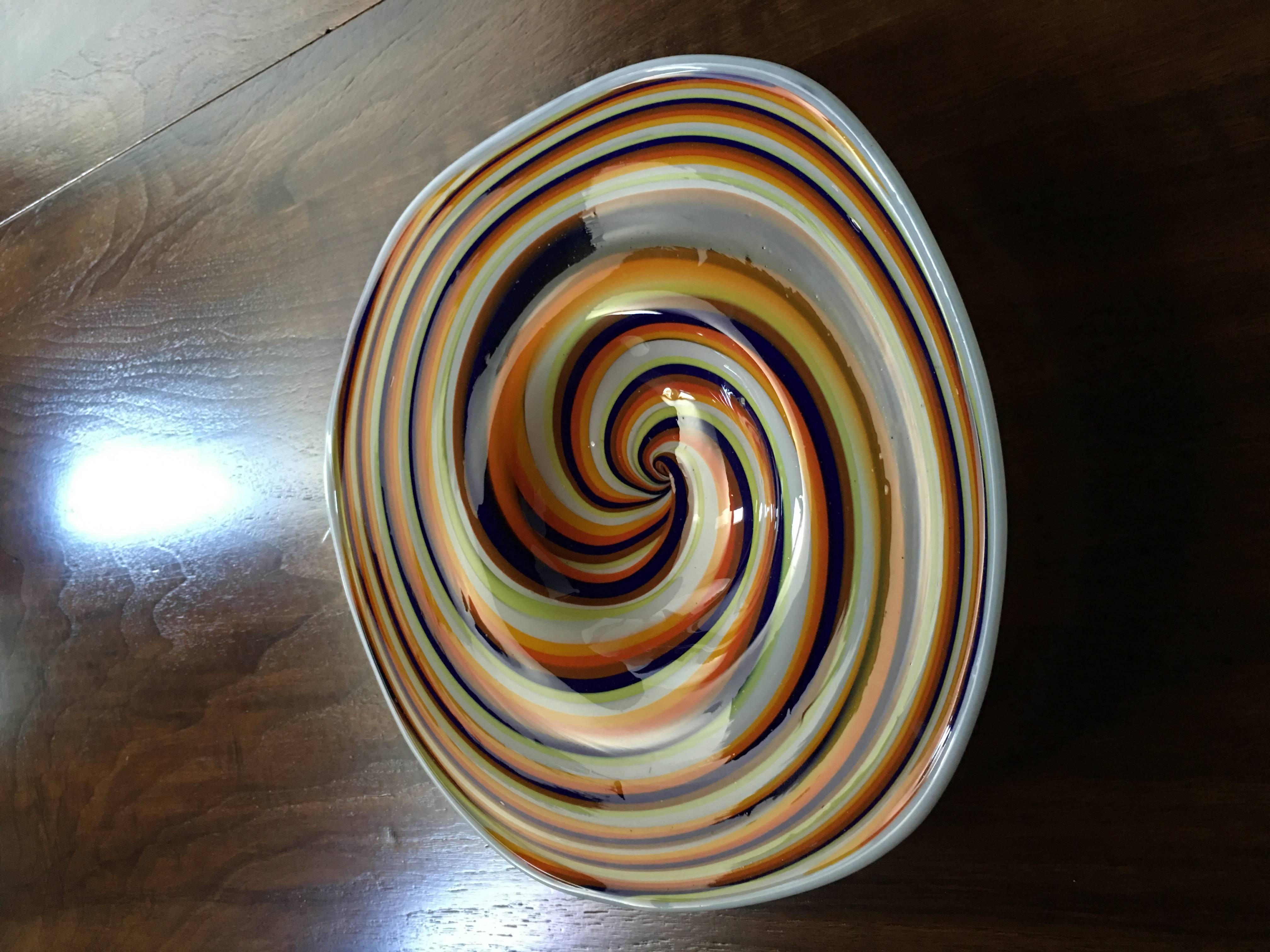 Mid-Century Modern Murano Art Glass Plate In Excellent Condition In Miami, FL