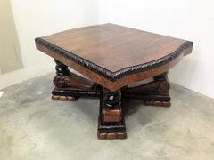 Art Deco Burl Dining Extension Table in Walnut