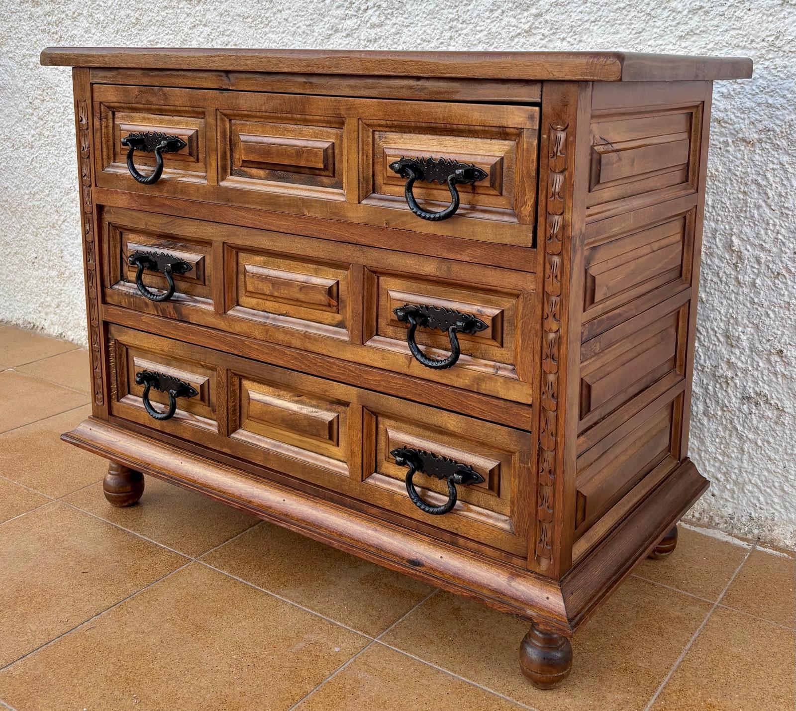 Spanish Vintage Chest of Drawers in Walnut, 1940s For Sale