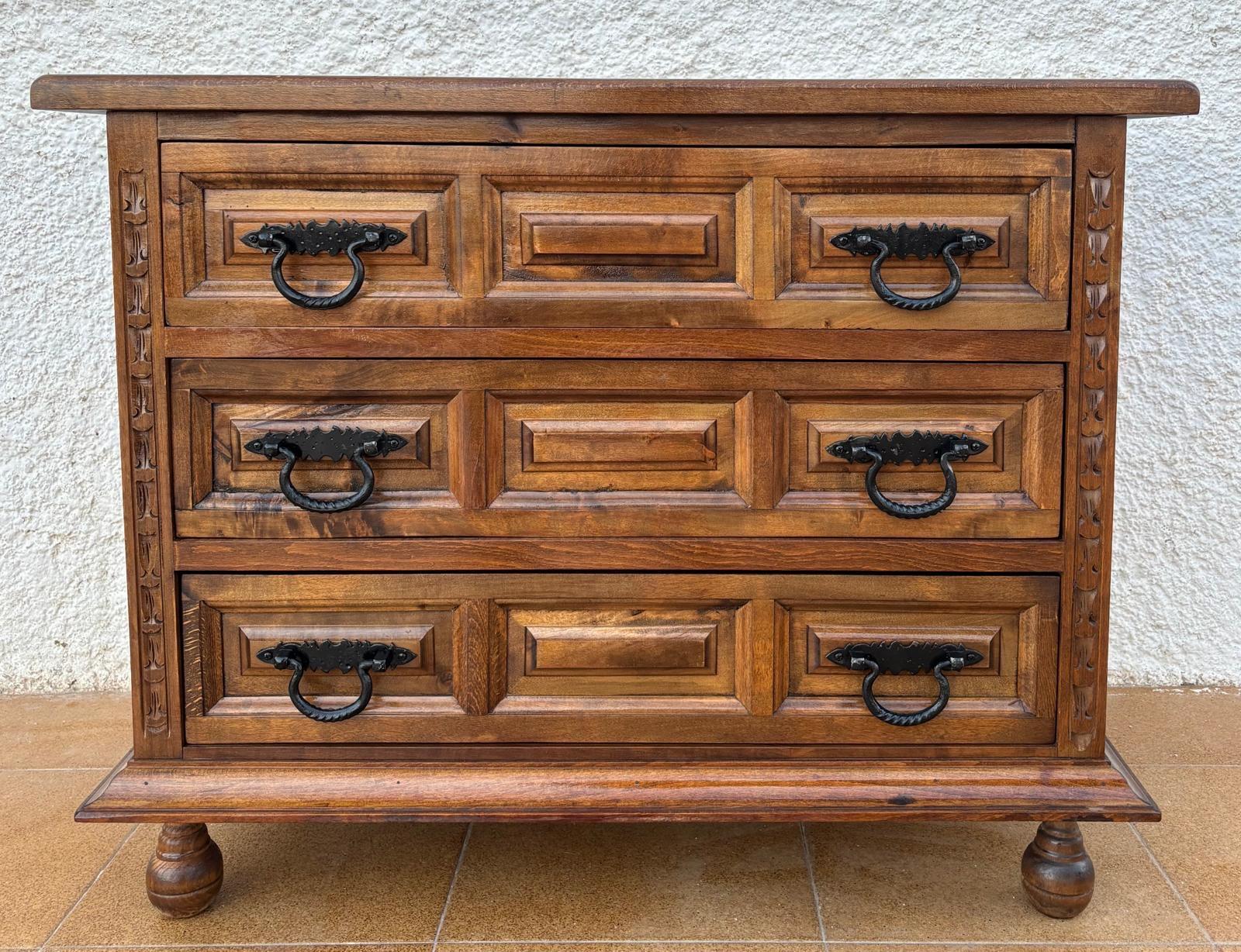 Baroque Vintage Chest of Drawers in Walnut, 1940s For Sale