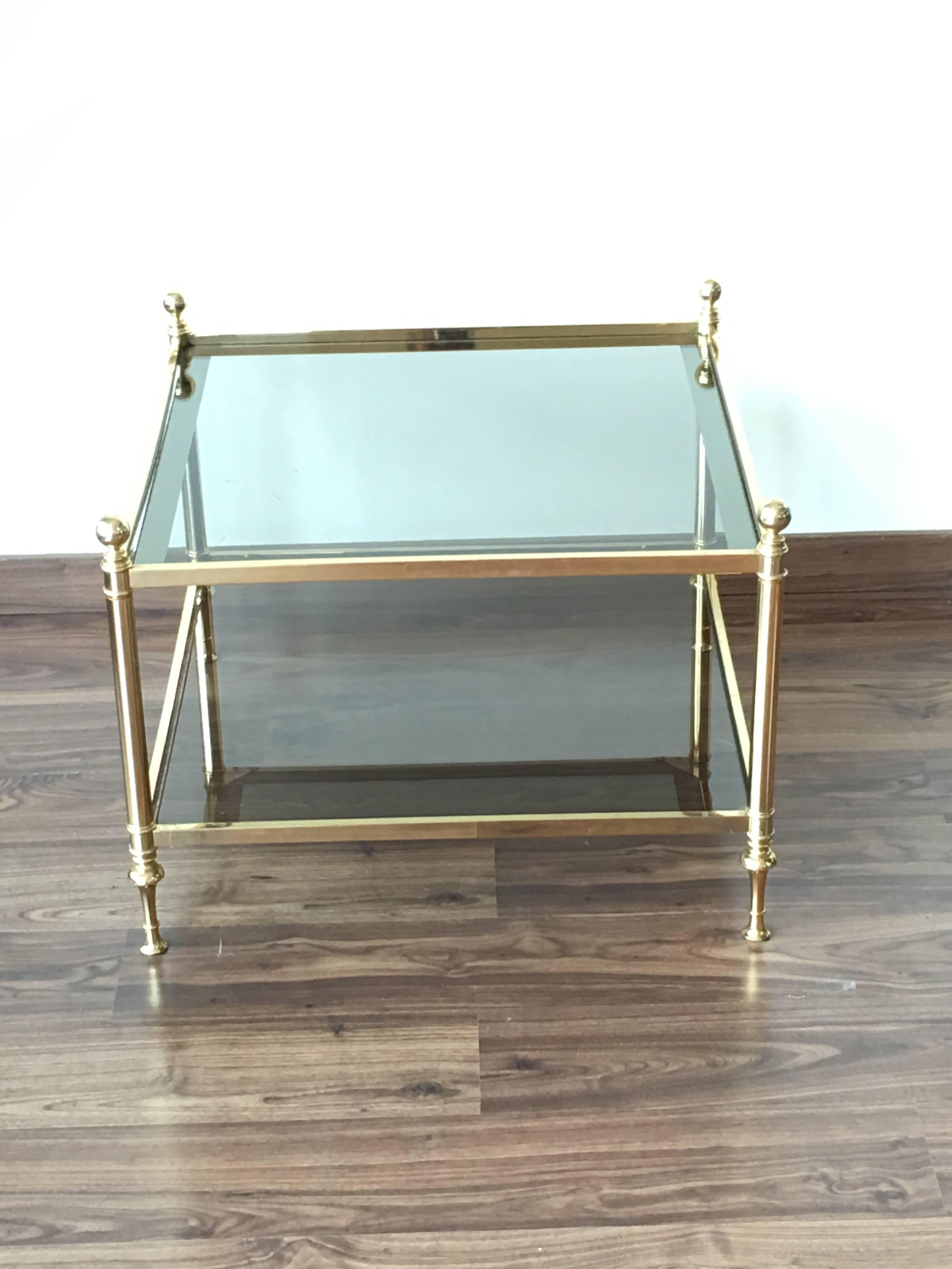 Mid-Century Modern Vintage Maison Bagues Brass Coffee Table For Sale