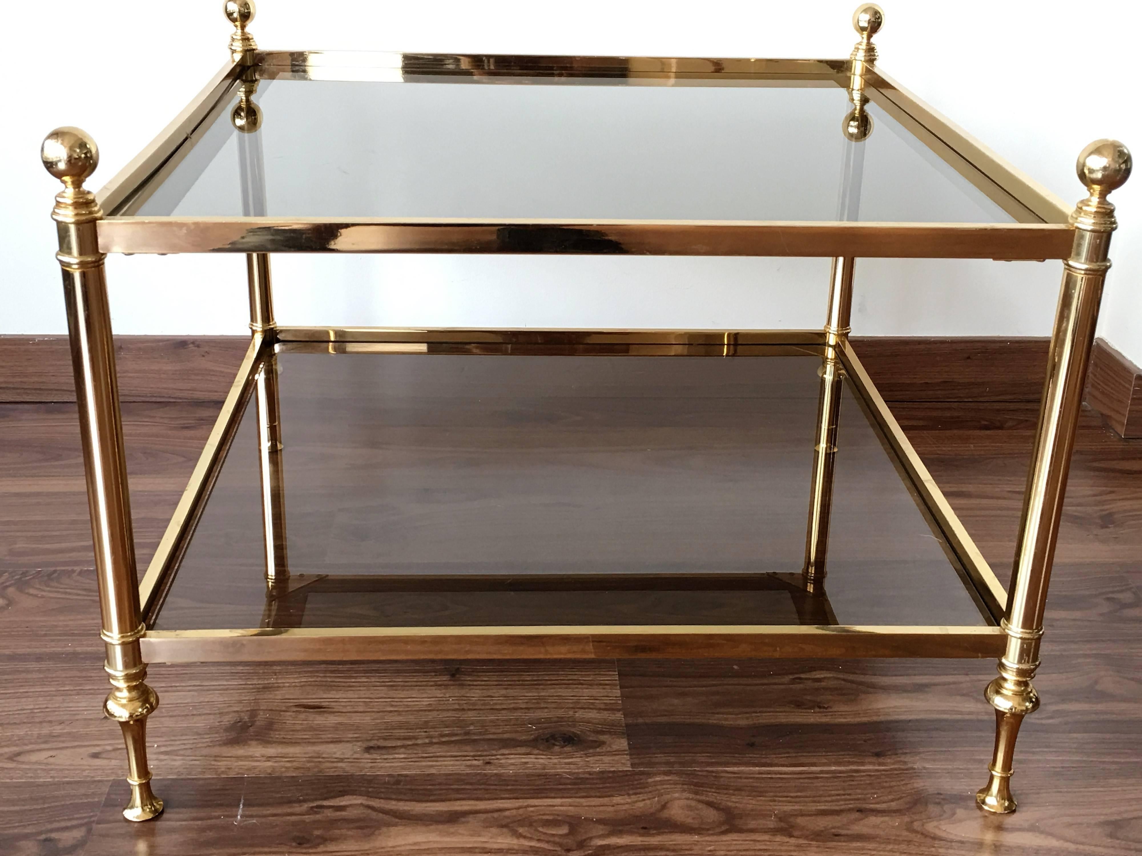 Vintage Maison Bagues Brass Coffee Table In Excellent Condition For Sale In Miami, FL