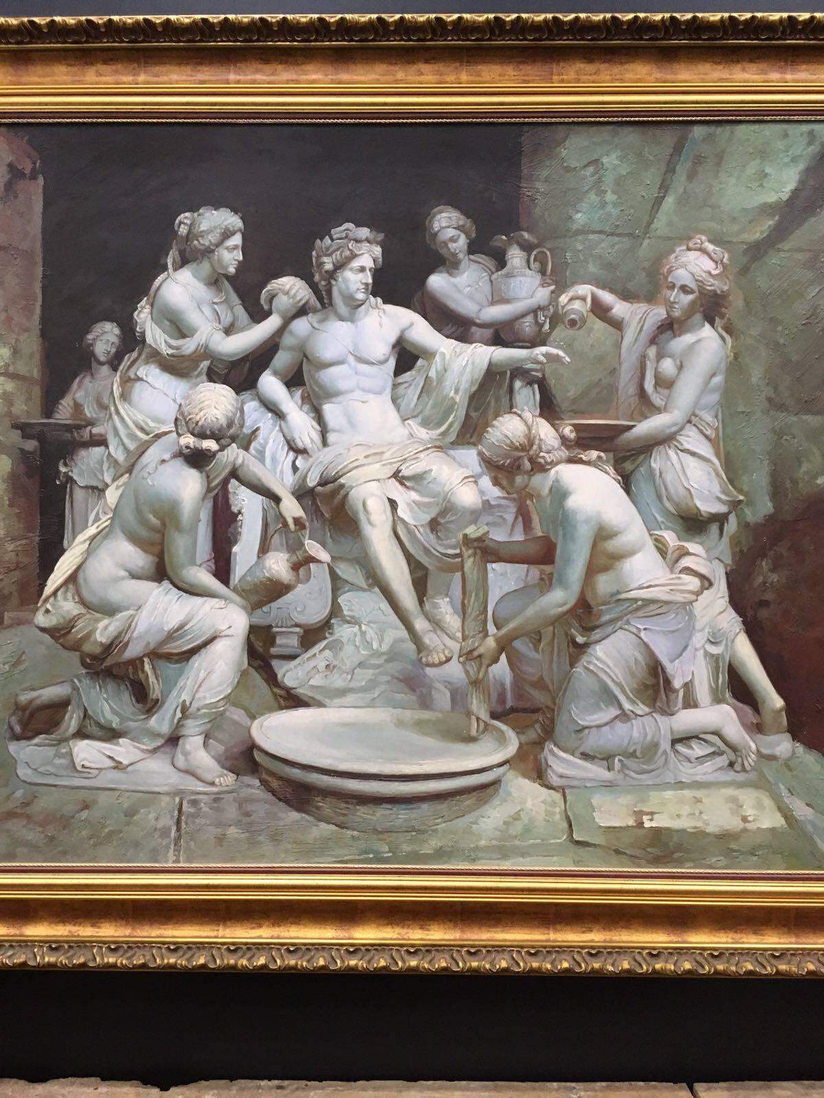 Apolo atendido por las ninfas 61'x 84' Gran maestro antiguo italiano del siglo XVIII Italiano