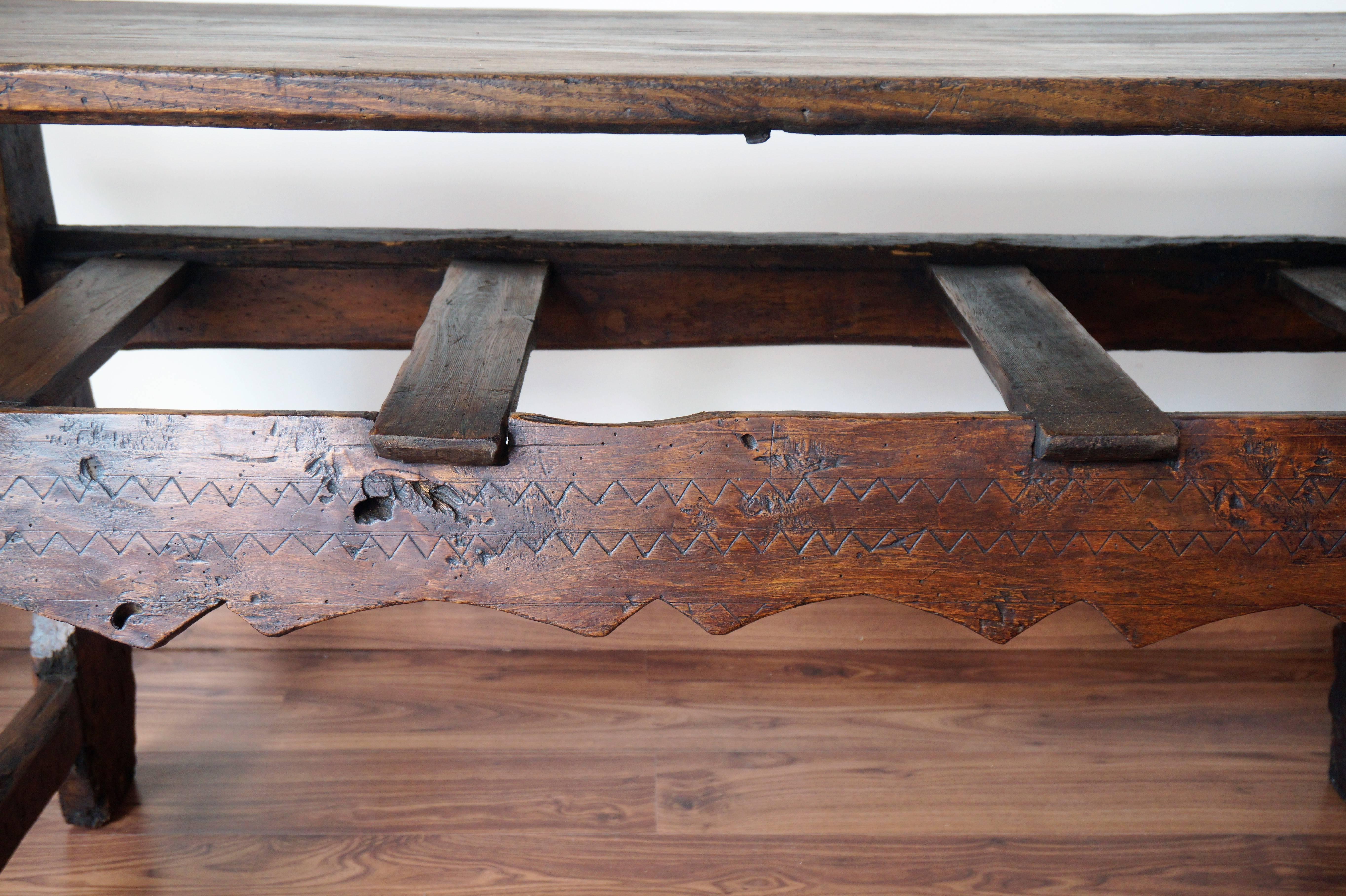 18th Spanish Refectory Table with Three Drawers 4