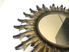 Mid-Century Modern Round Sunburst Mirror
