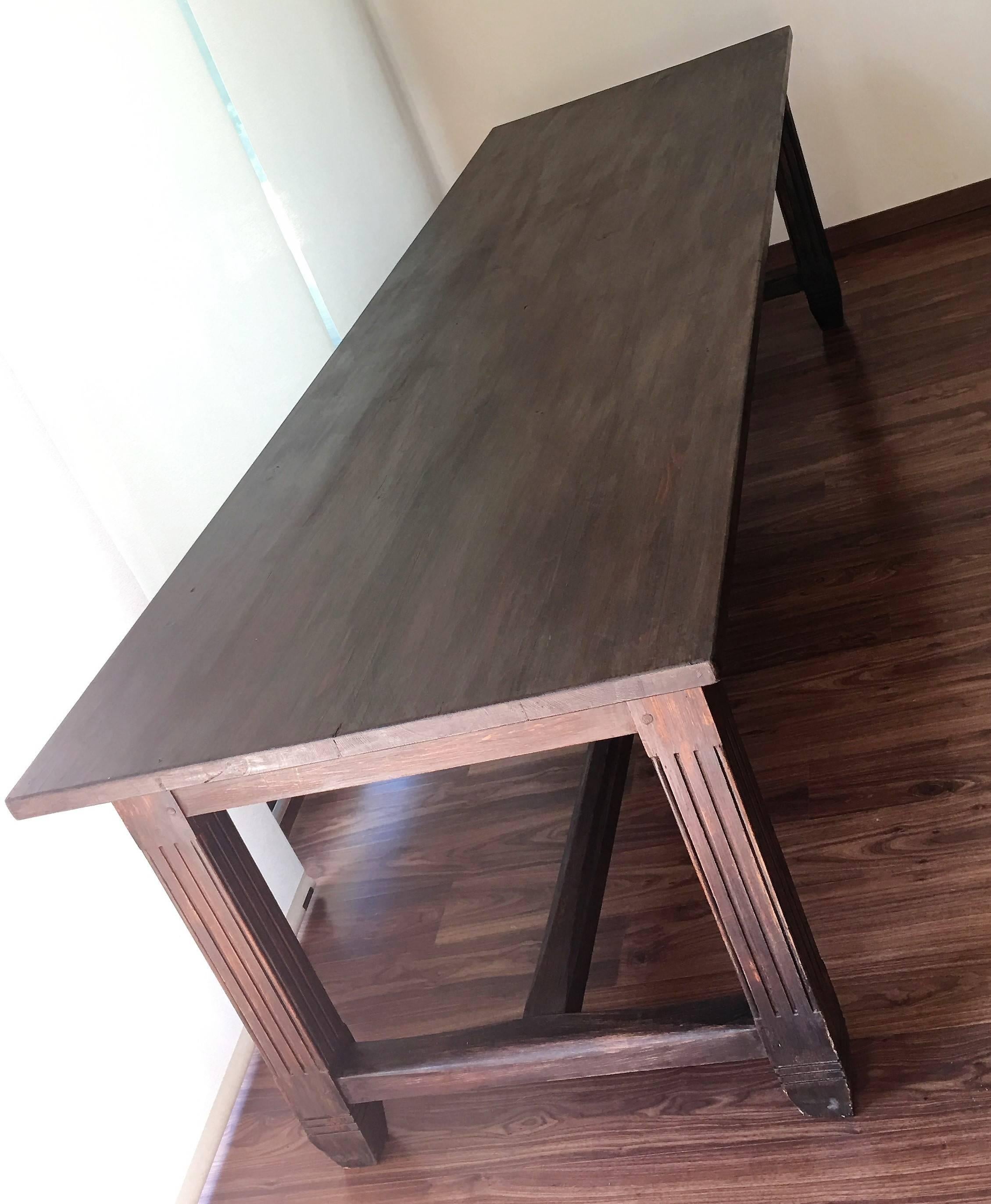 20th Century Large Spanish Farm Table Dining Room In Excellent Condition In Miami, FL