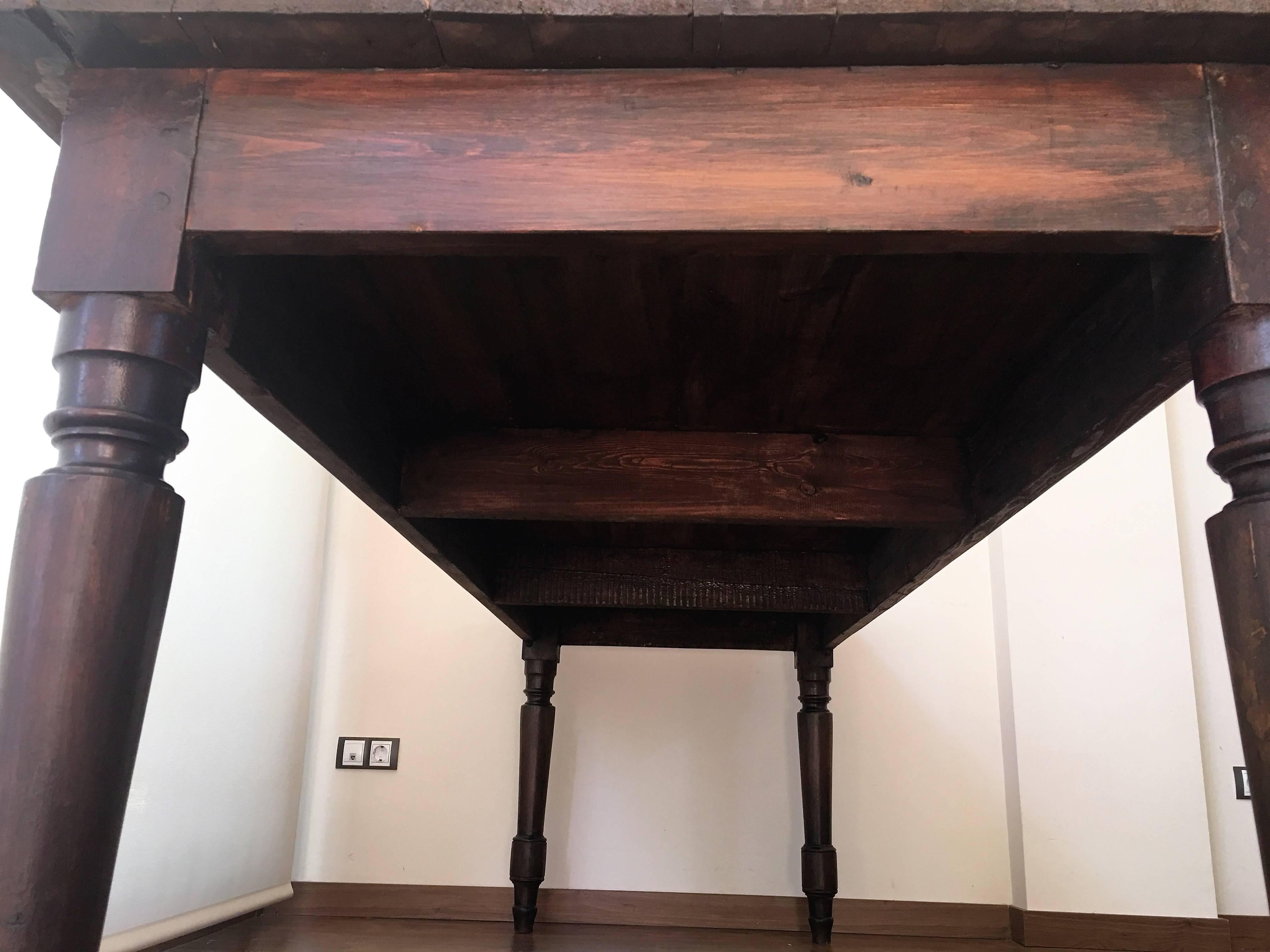 19th Large Spanish Dining Room Farm Table 4