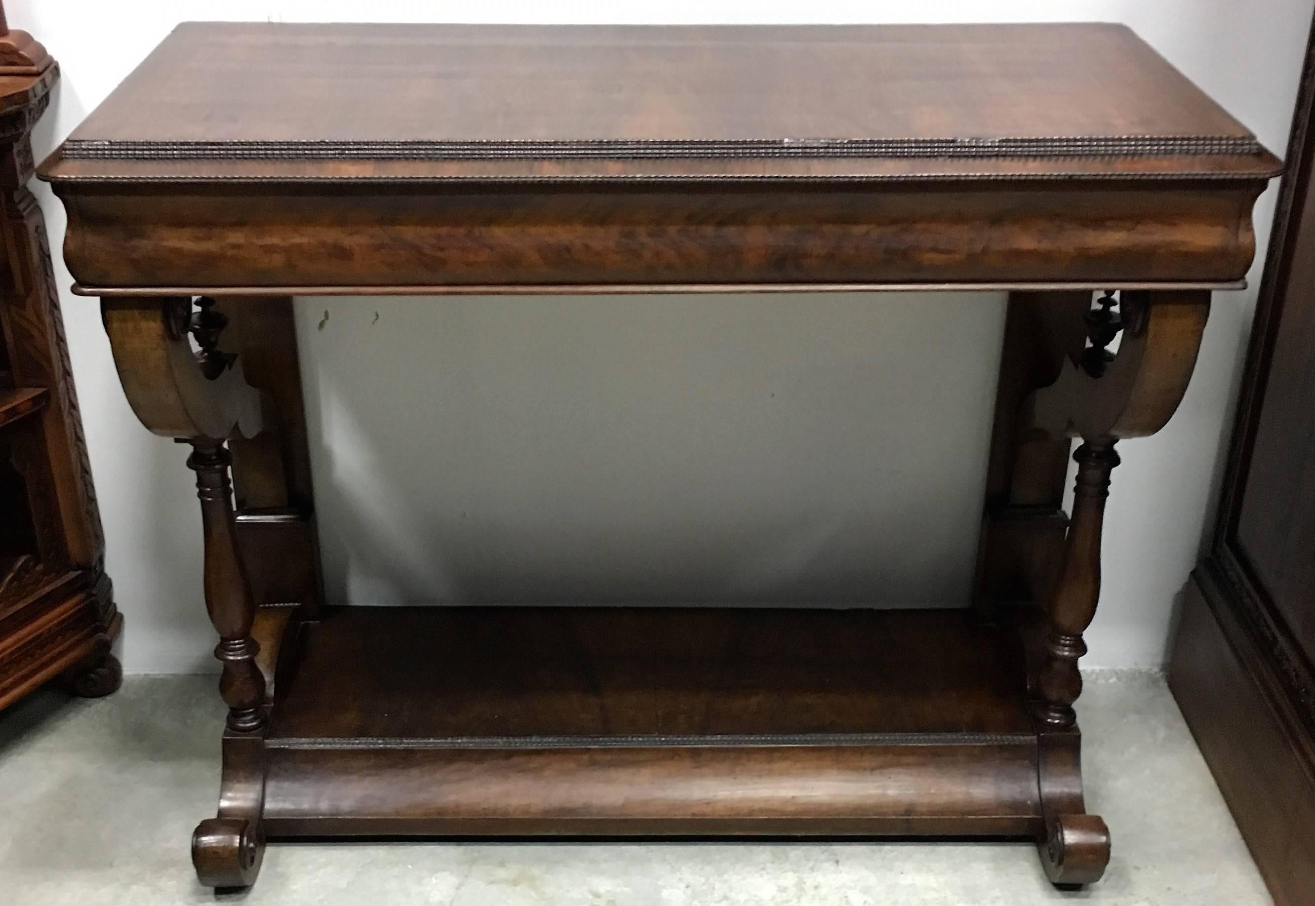 Biedermeier style Spanish console table with drawer.