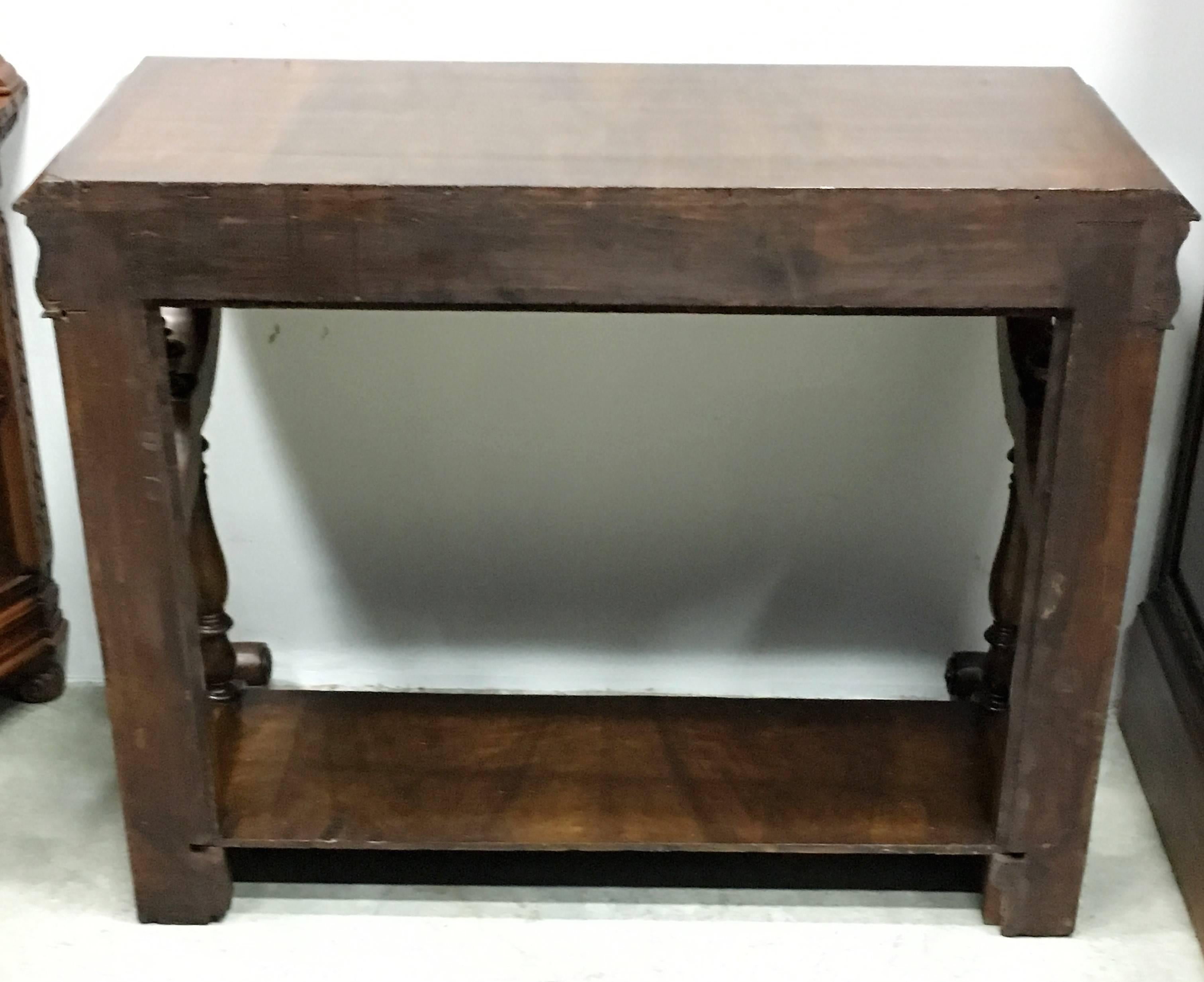 20th Century Biedermeier Style Spanish Console Table with Drawer 4