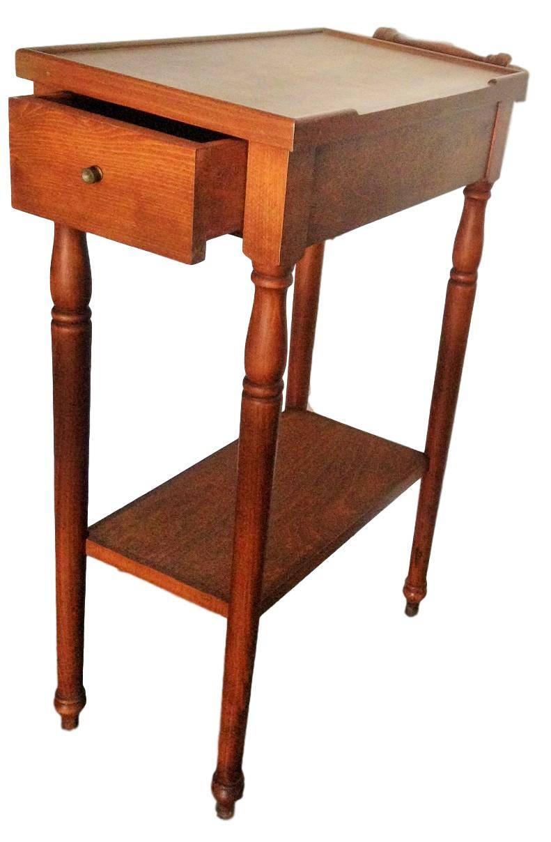Spanish Colonial 20th Century Rare High Top Auxiliar Spanish Side Table with Drawer