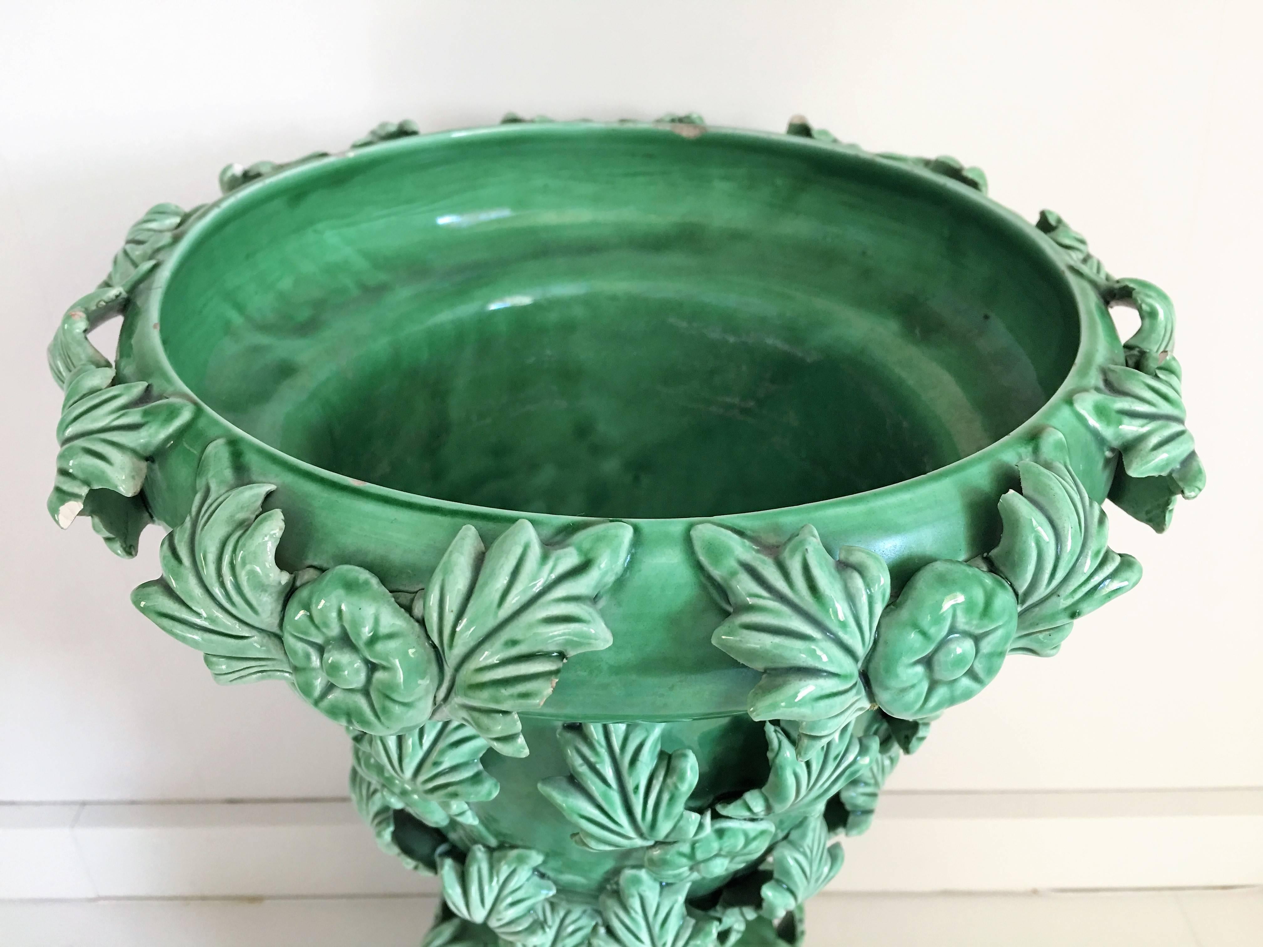French Art Nouveau Ceramic Planter or Vase circa 1910 For Sale 1