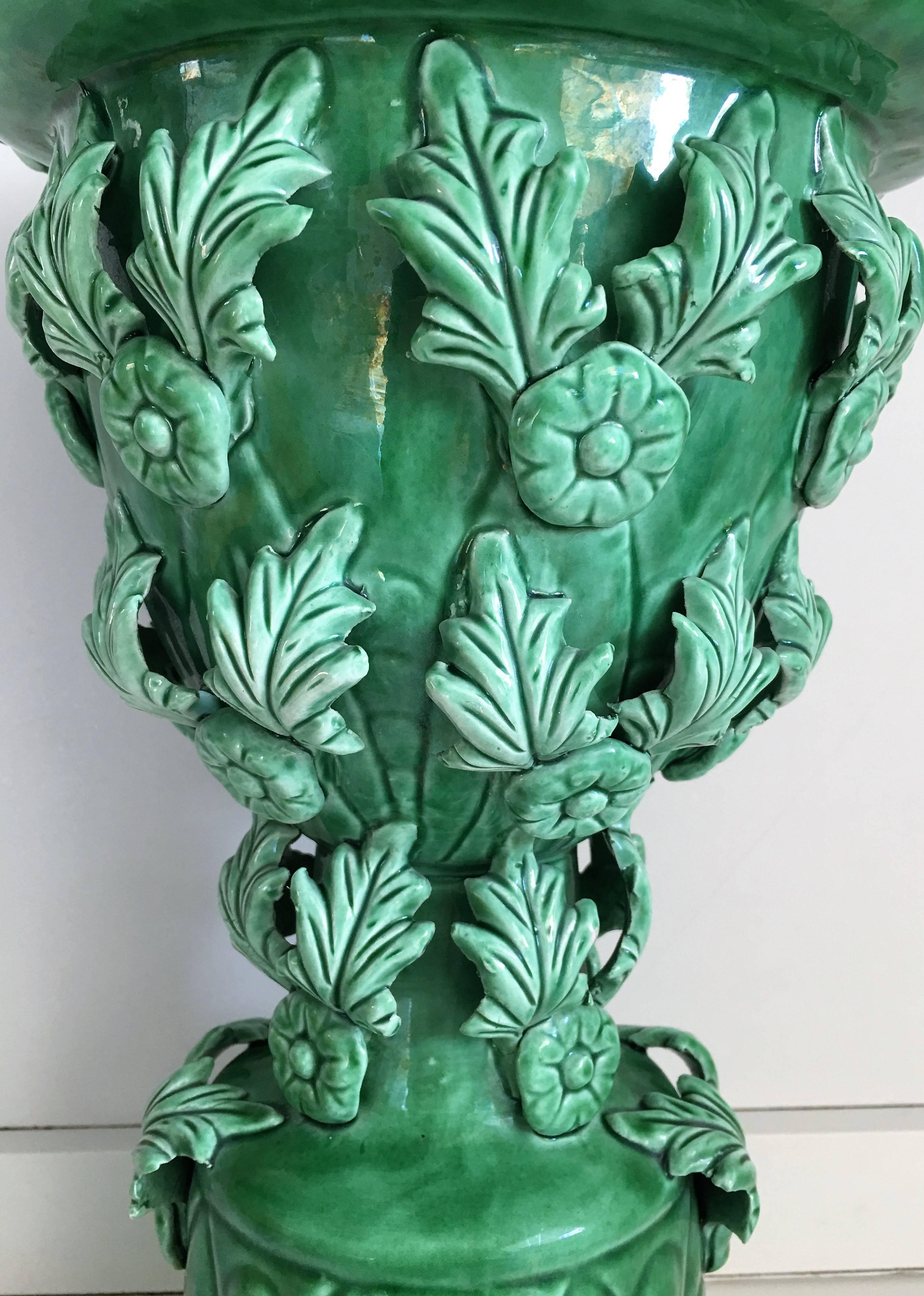 Jardinière ou vase en céramique Art nouveau français vers 1910 en vente 1