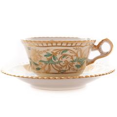 11 Tiffany Antique English Cup and Saucers with Turquoise and Gold by Spode