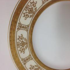 Set of 12 Antique English Gilt Encrusted Dinner Plates