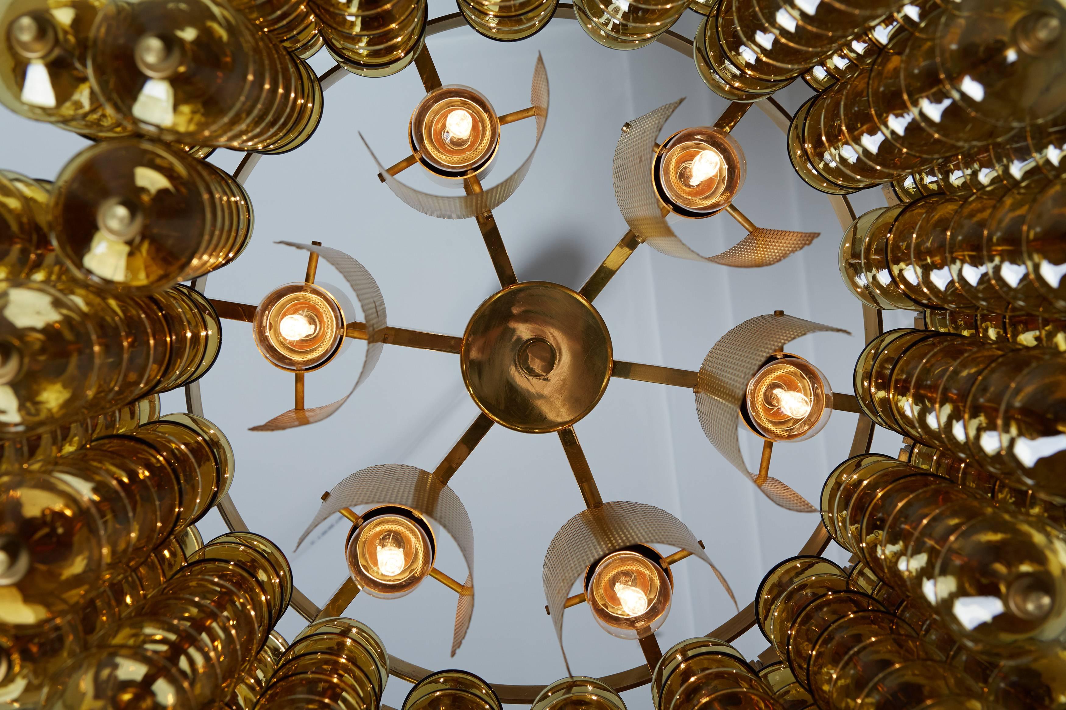 Scandinavian Modern Pair of Chandeliers by Hans-Agne Jakobsson, circa 1970 For Sale