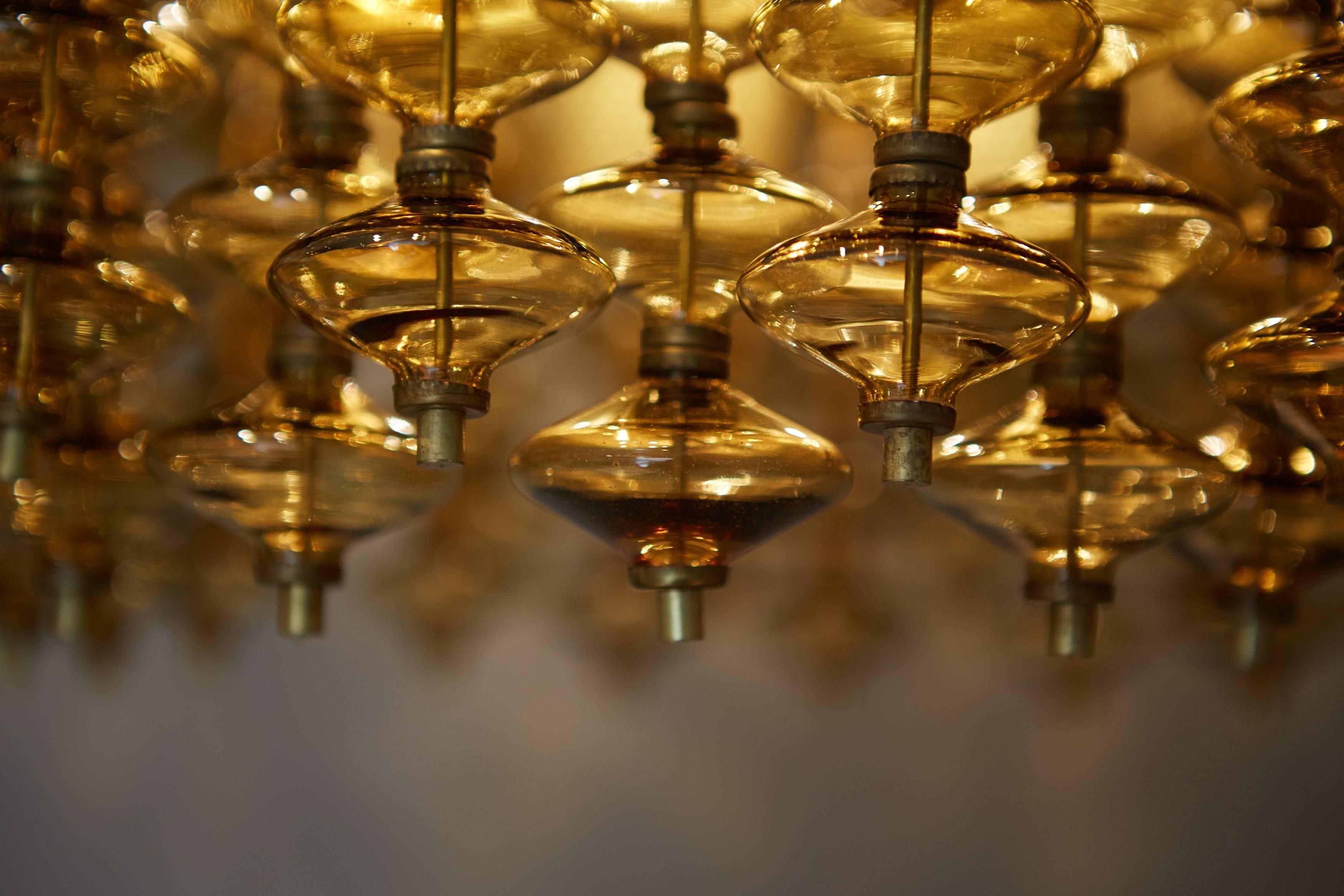 Mid-20th Century Pair of Chandeliers by Hans-Agne Jakobsson, circa 1970 For Sale