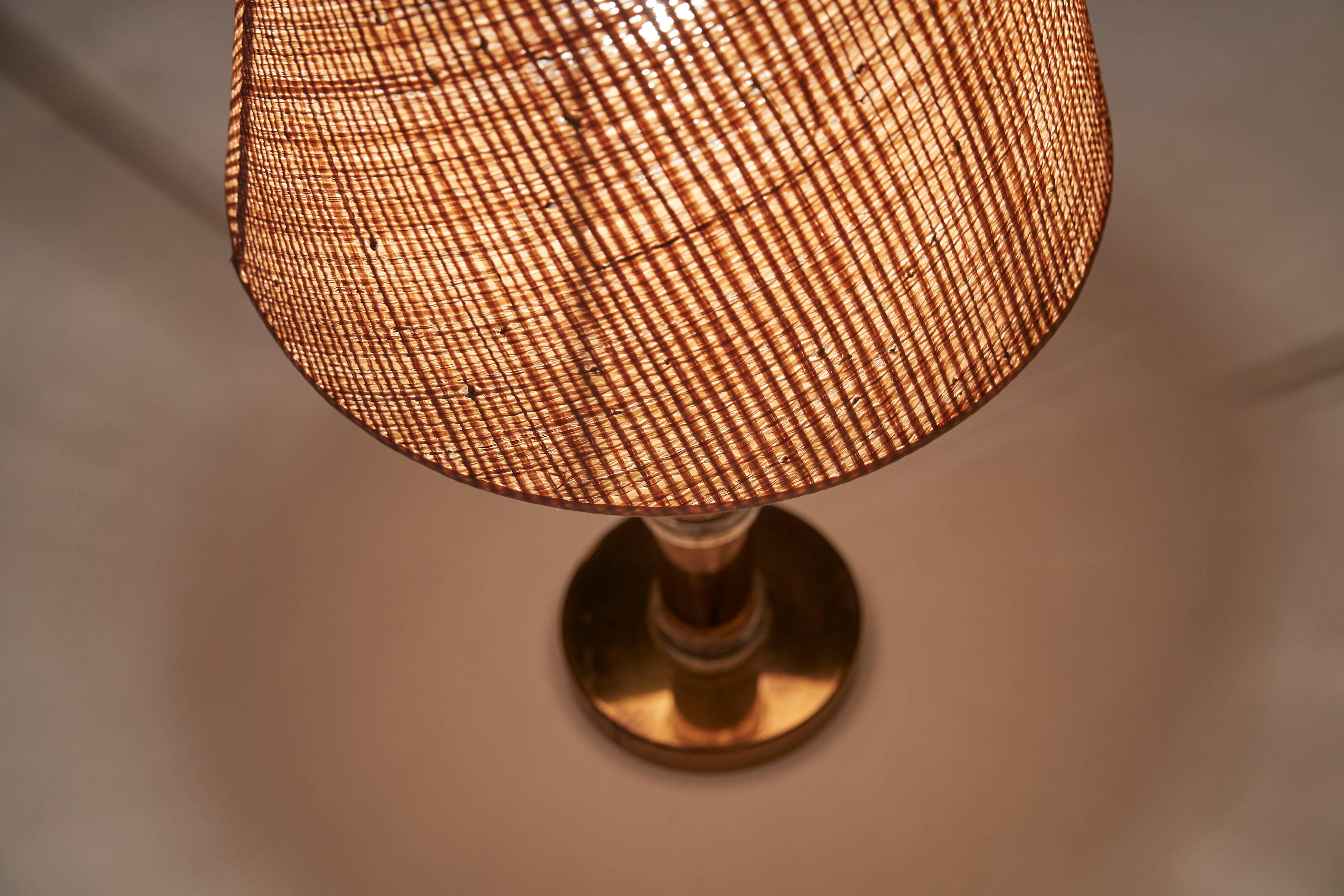 Swedish Table Lamp, Brass and Glass, 1960s In Good Condition For Sale In Paris, FR