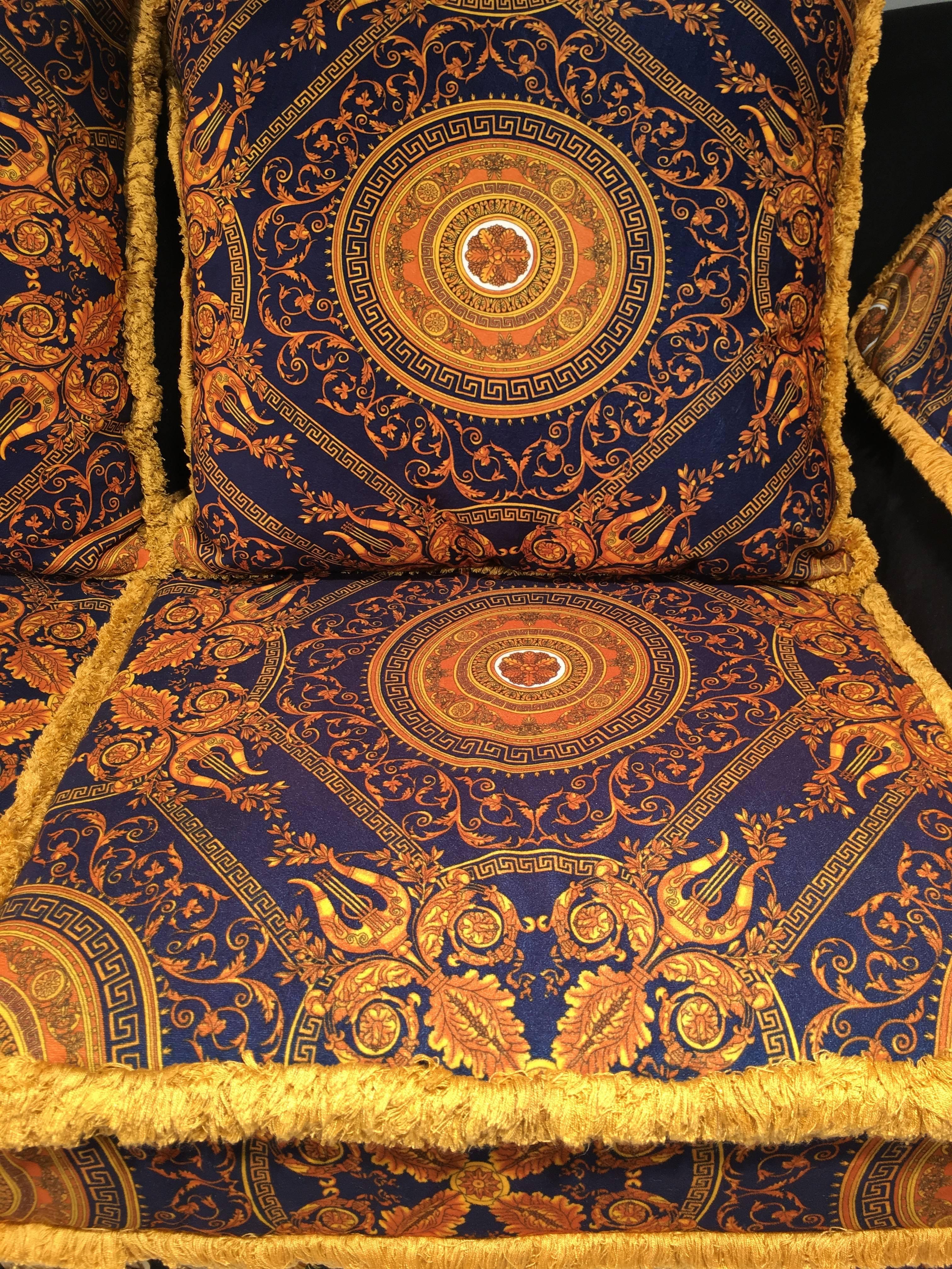 black versace sofa