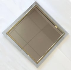 Belgo Chrom Mirror, Chrome and Brass with Smoked Glass of the 1980s, Belgium