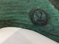 Coffee Table 'Dolphin' Solid Brass and Glass, Valenti, Spain, 20th Century