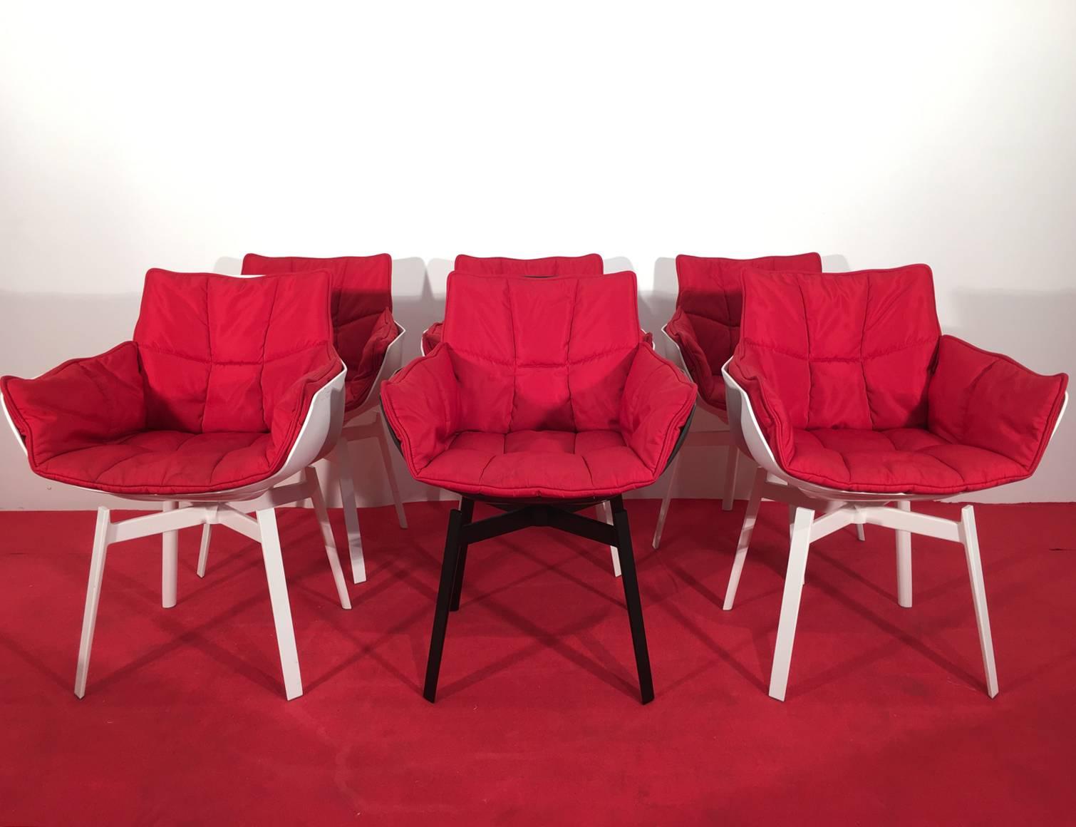 Italian 21st Century Patricia Urquiola Design Set of Six Husk Swivel Chairs, 2011 For Sale