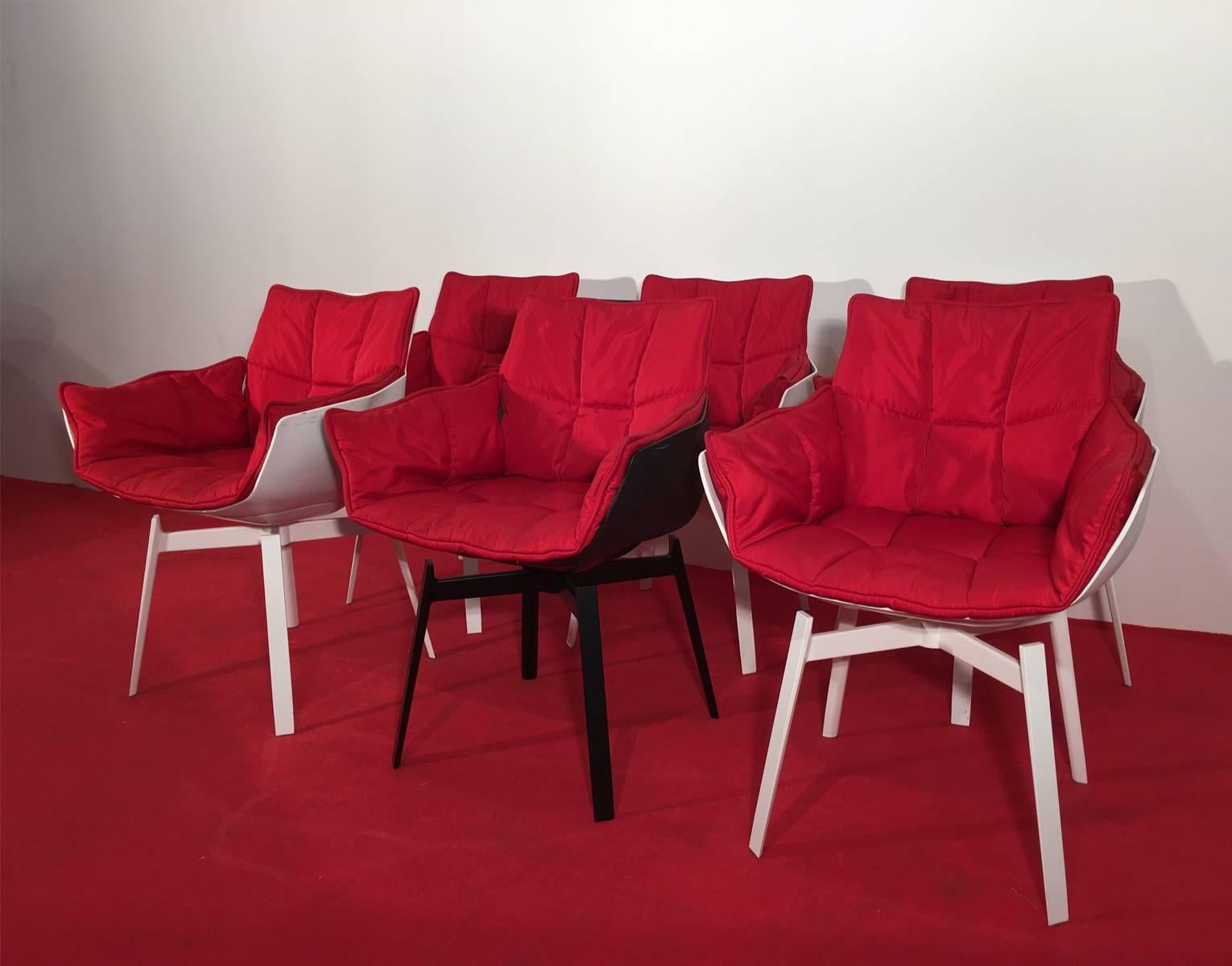Contemporary 21st Century Patricia Urquiola Design Set of Six Husk Swivel Chairs, 2011 For Sale