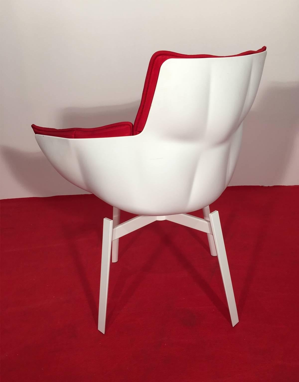 21st Century Patricia Urquiola Design Set of Six Husk Swivel Chairs, 2011 For Sale 2