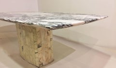 Spectacular Elliptical Table in Purple Marble, 1970, Italy