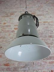 Large Industrial Factory Lamp in Soft Grey Pastel