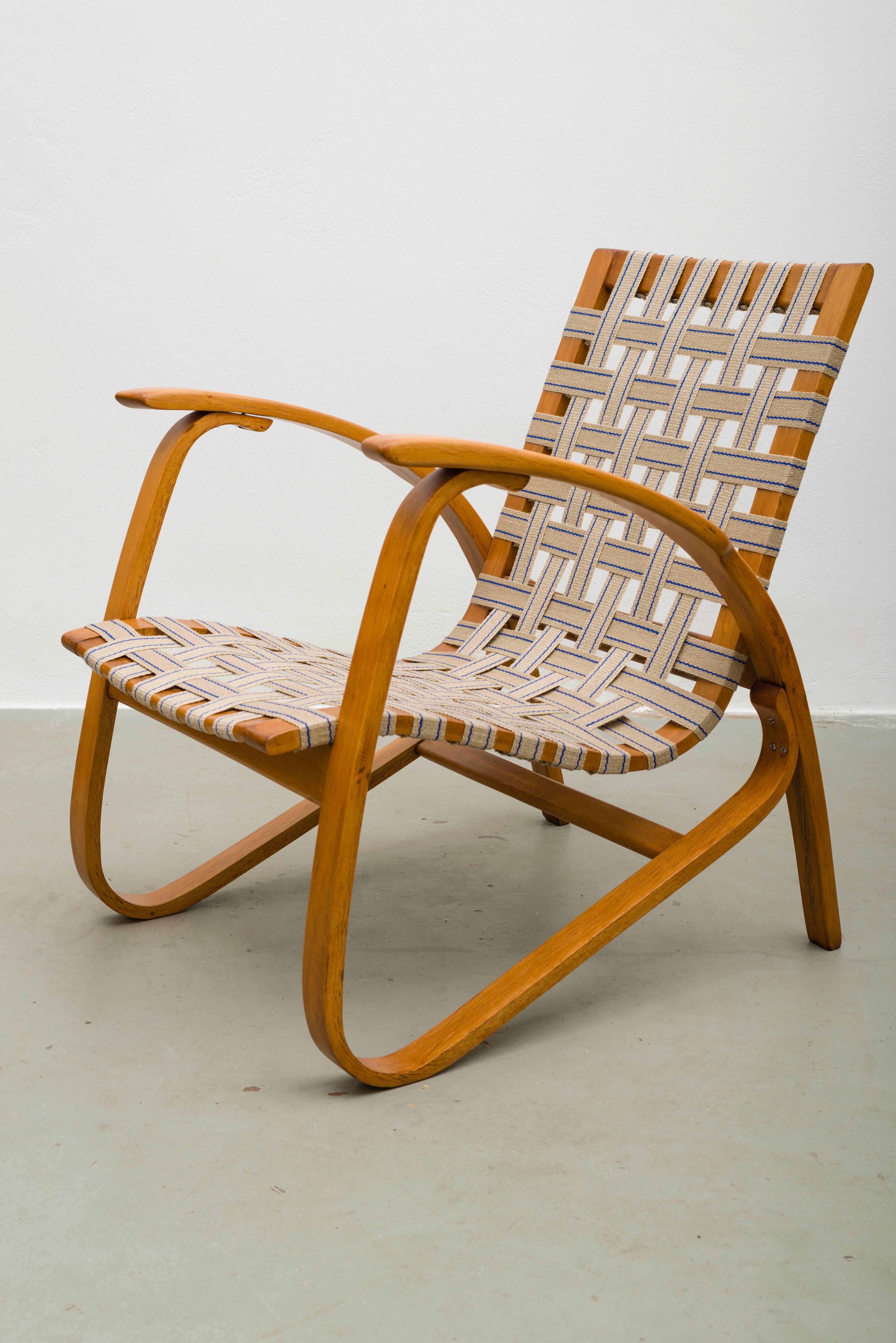 Mid-Century Modern Two Easy Chairs by Jan Vanek with Exclusive 100% Merino Wool