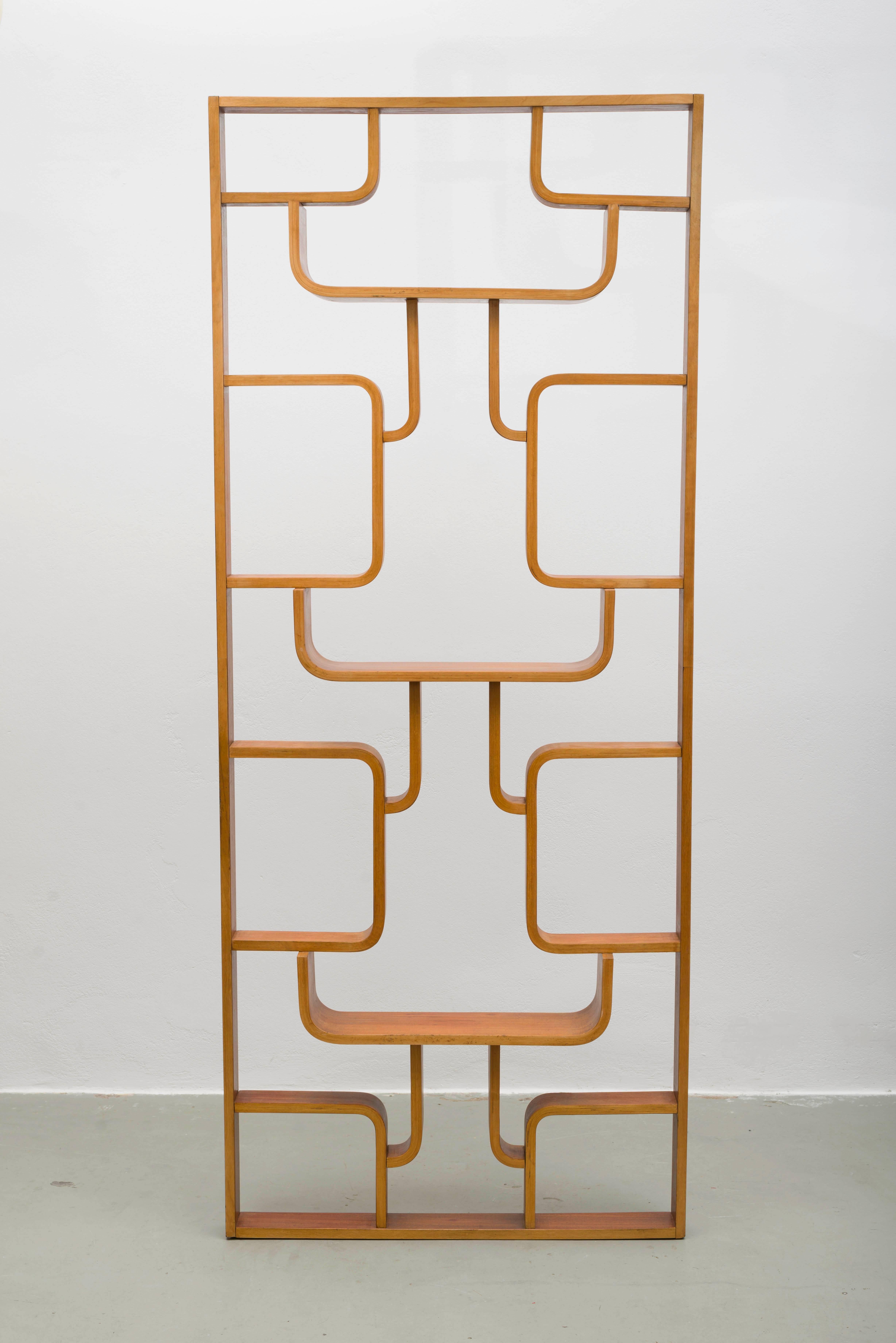 Room divider from the 1960s by Ludvik Volak (student of Pavel Janak) for Drevopodnik Holesov.
It is made of plywood with a mahagony veneer. Excellant condition. 