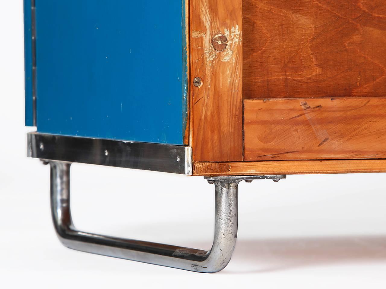 Rare Tubular Steel Sideboard, Czech Bauhaus from the 1930s 1