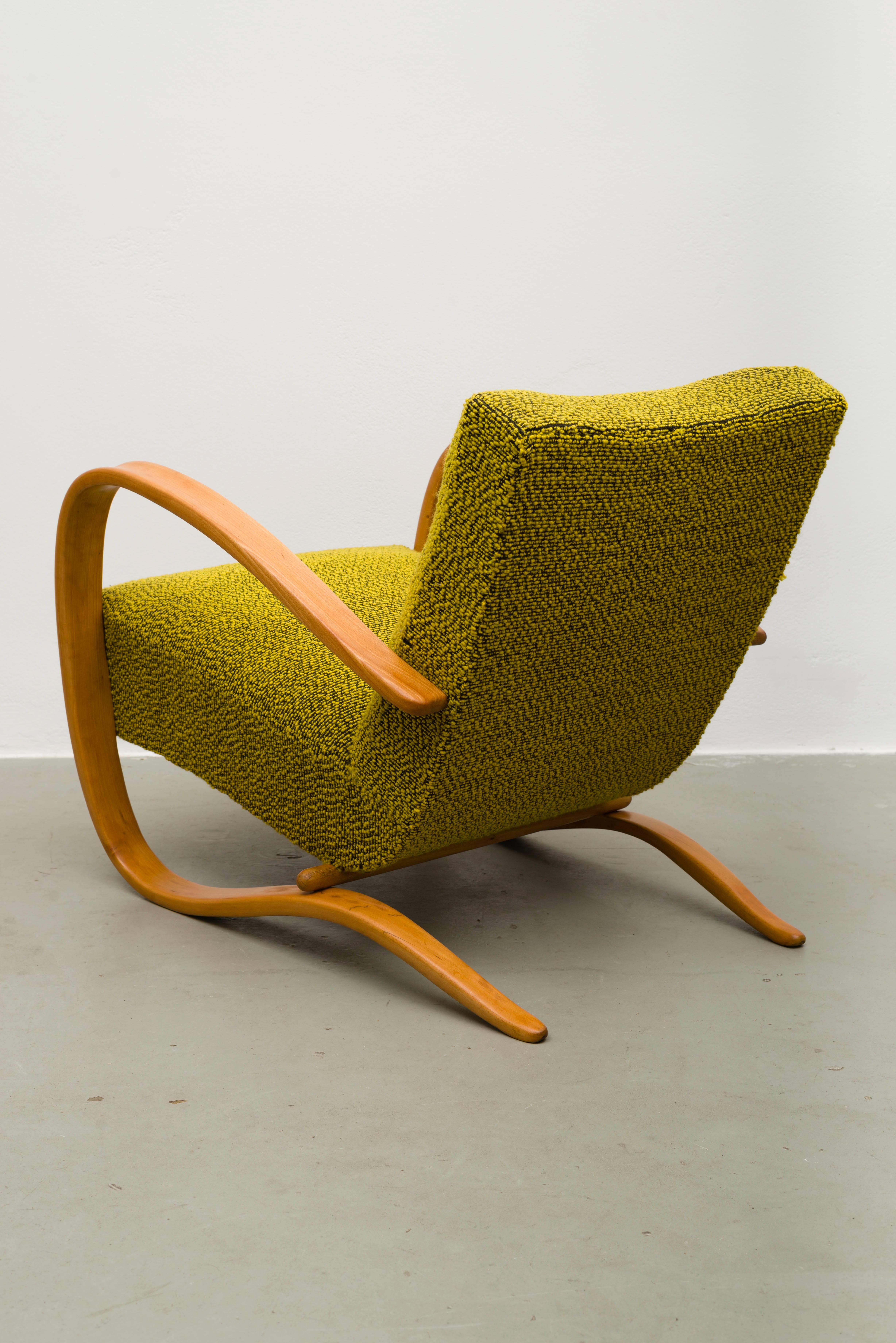 Czech Two Lounge Chairs by Jindrich Halabala for UP Zavody in the 1930s