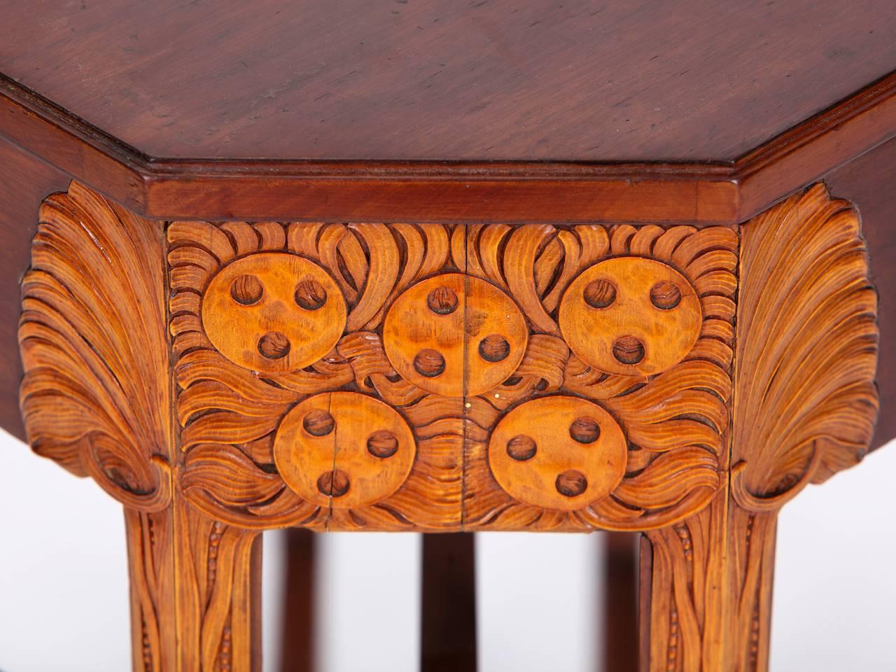 Early 20th Century Remarkable Art Nouveau Table from Prague