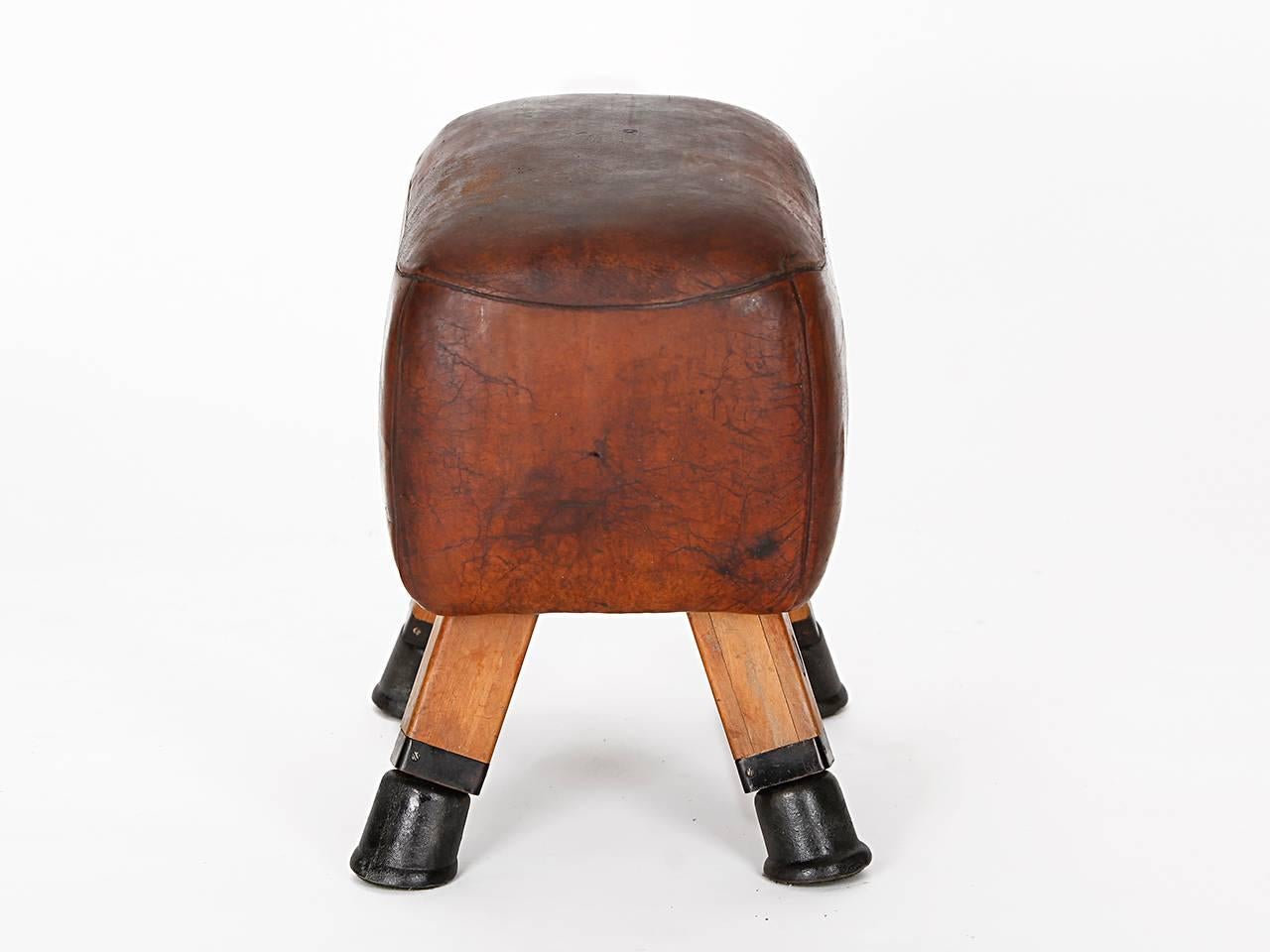 Art Deco Vintage Czech Turnbock Gym Stool, 1930s