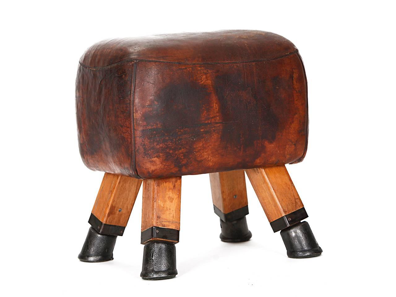Vintage Czech Turnbock Gym Stool, 1930s In Good Condition In Wien, AT