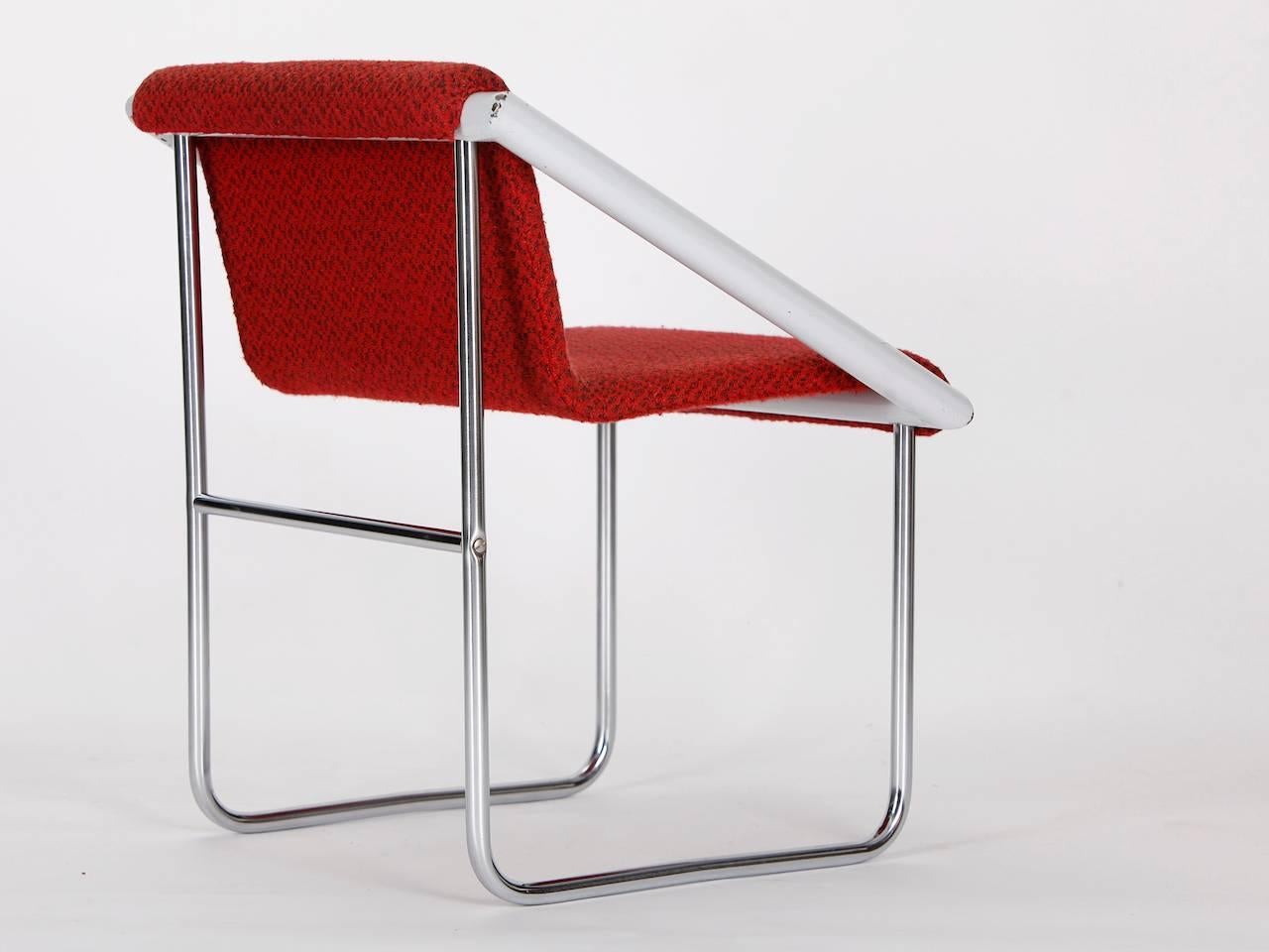 Mid-Century Modern Czech Tubular Steel Ladies Chair, 1960 For Sale