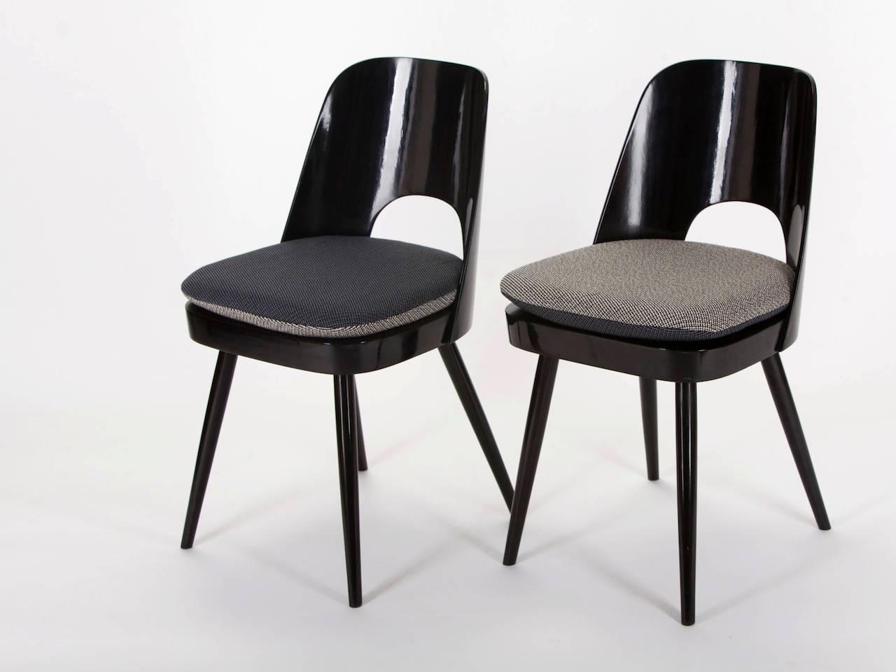 Czech Vintage Dining Chairs by Oswald Haerdtl for Ton, n.p. Bystrice, Set of Four