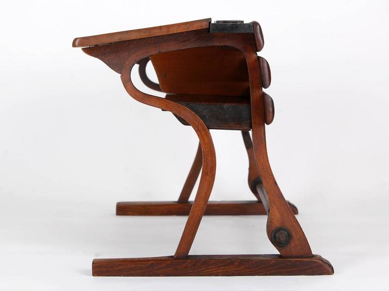 Czech Vintage School Desks From D G Fischel Söhne Set Of Two