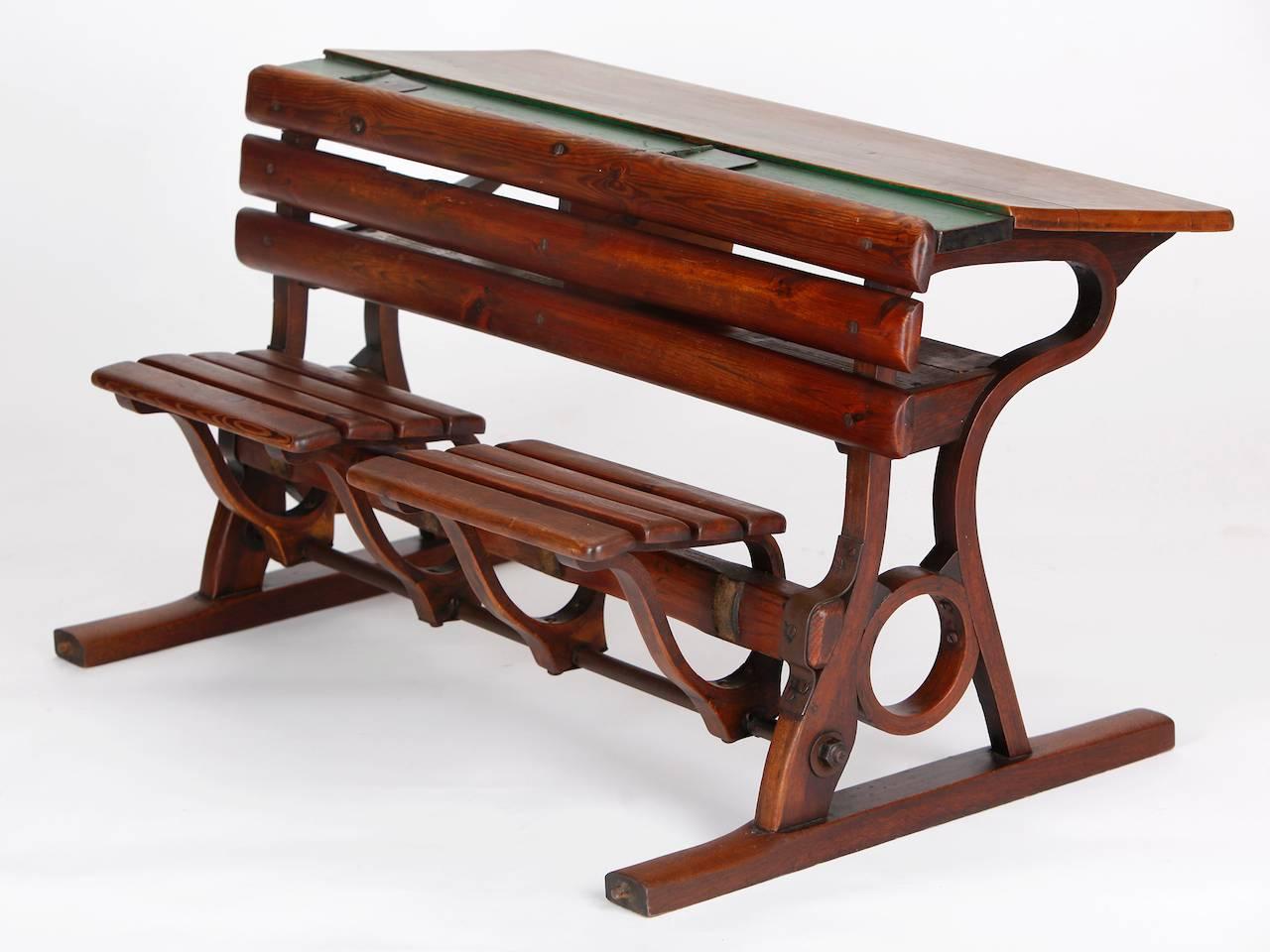 Czech Vintage School Desks from D. G. Fischel & Söhne, Set of Two For Sale 2