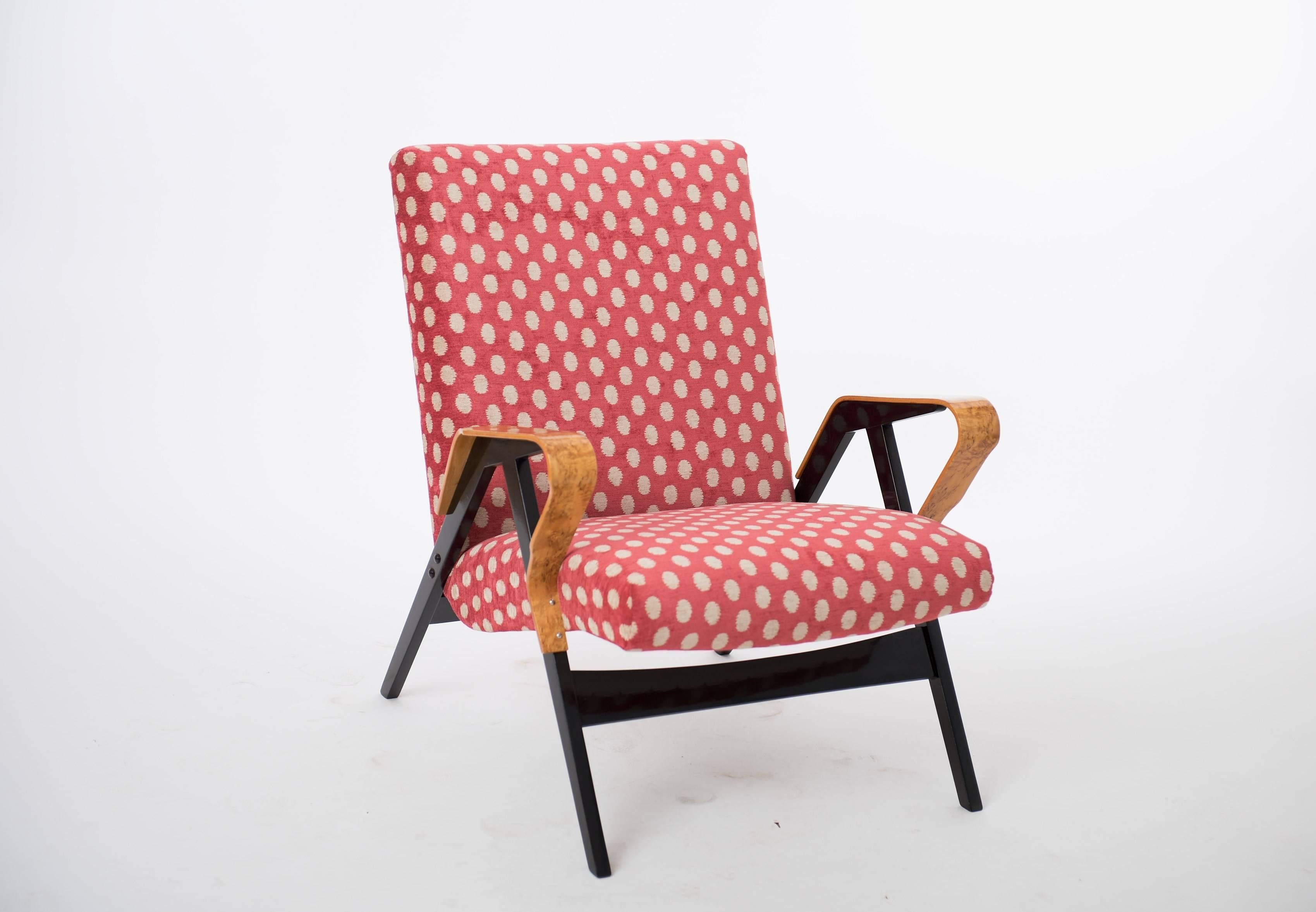 Fabric Mid-Century Armchairs from Tatra, 1960s, Set of Two