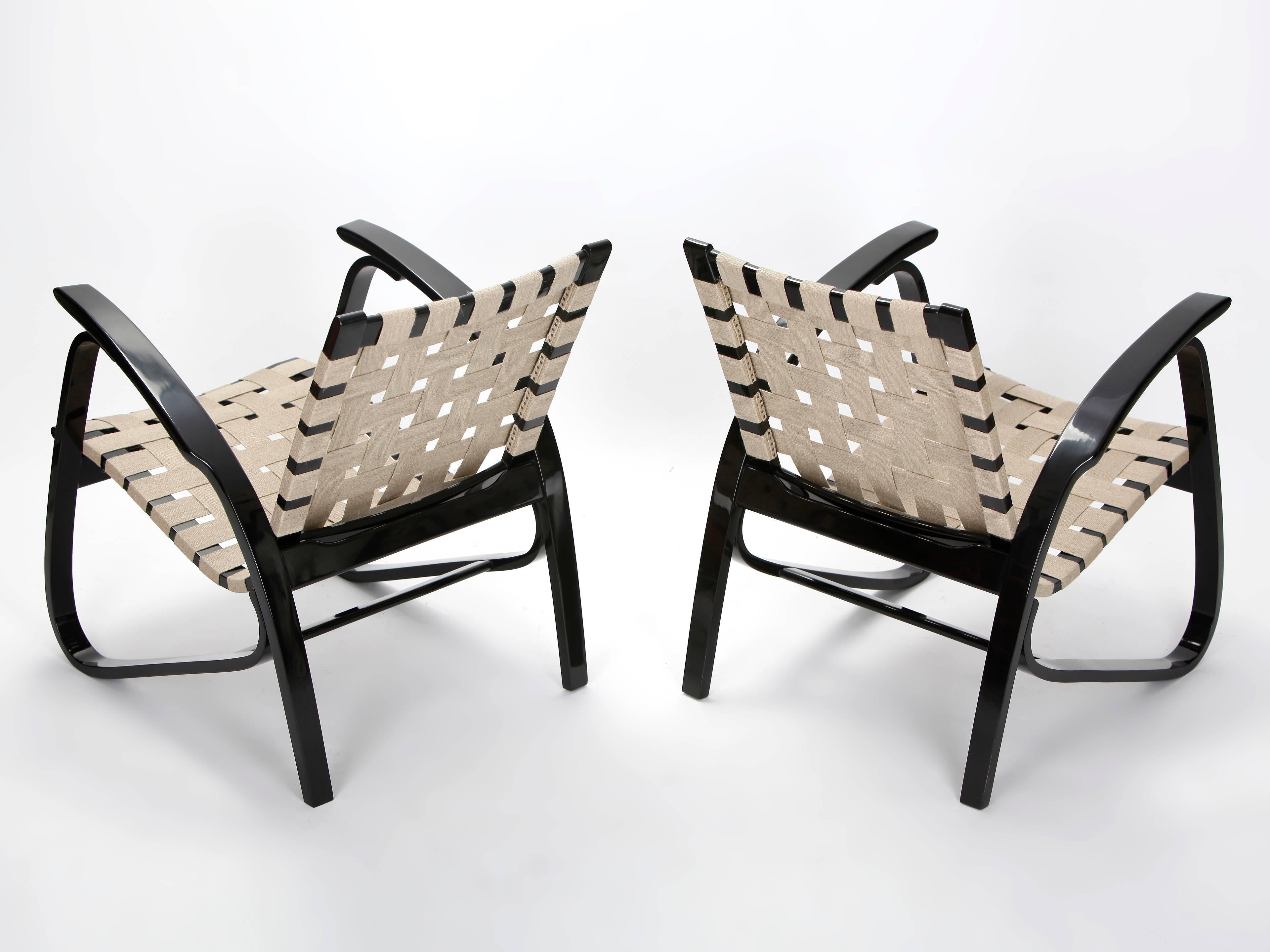 Zebra Print Armchairs by Jan Vanek, 1935, Set of Two 1